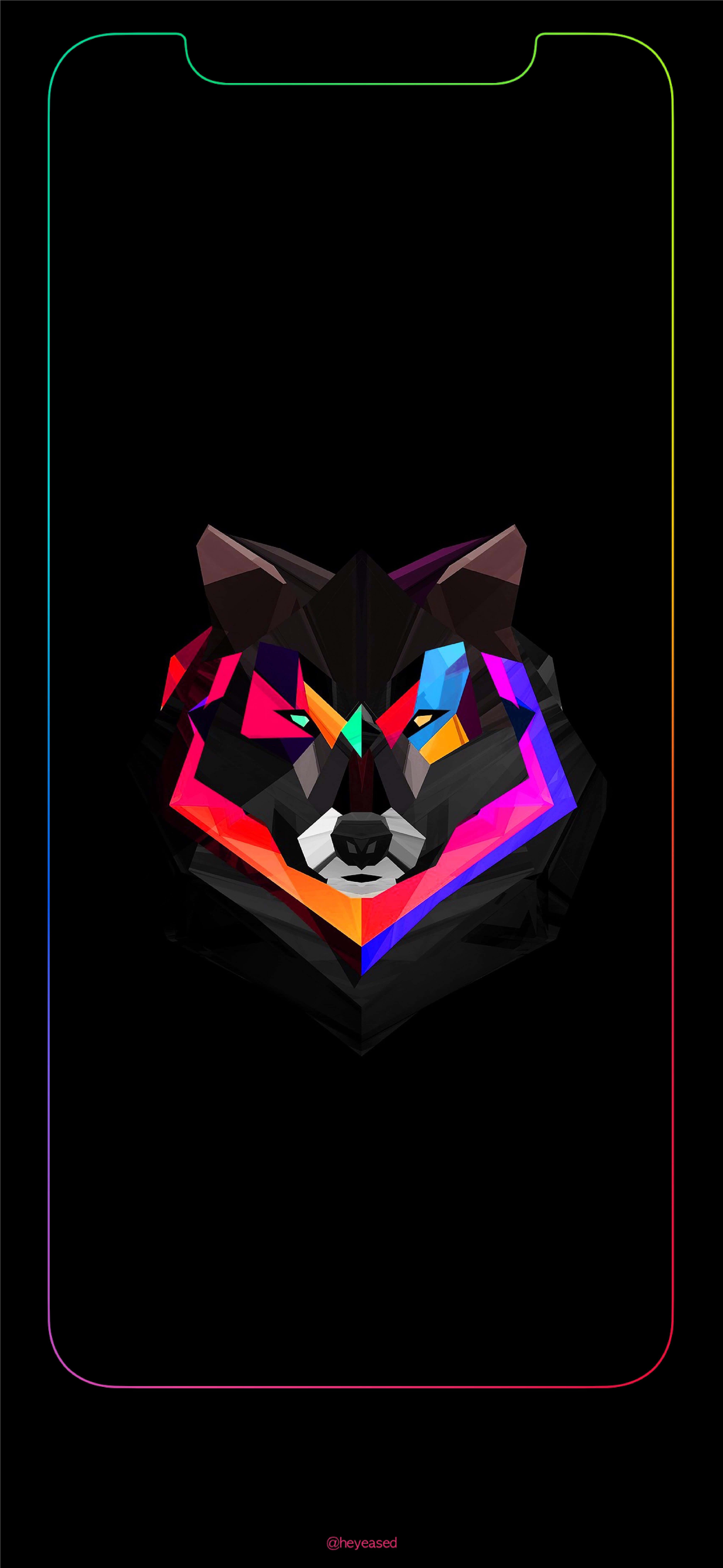 iPhone X, OLED, neon rainbow, 8K Phone Wallpaper