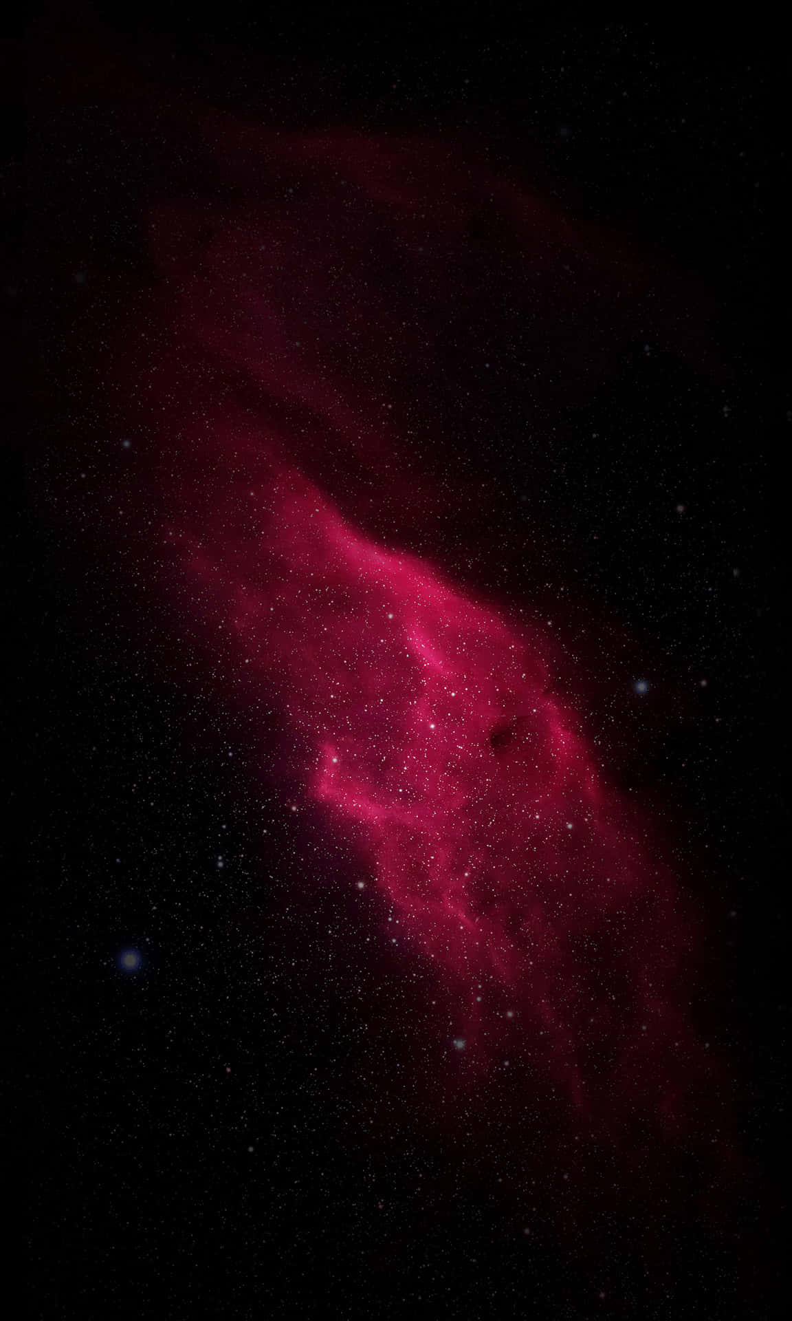 iPhone X OLED, crimson nebula, star-studded black cosmic backdrop, Full HD Phone Wallpaper