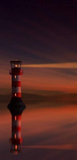 iPhone X Original, lighthouse, sunset, SD Phone Wallpaper