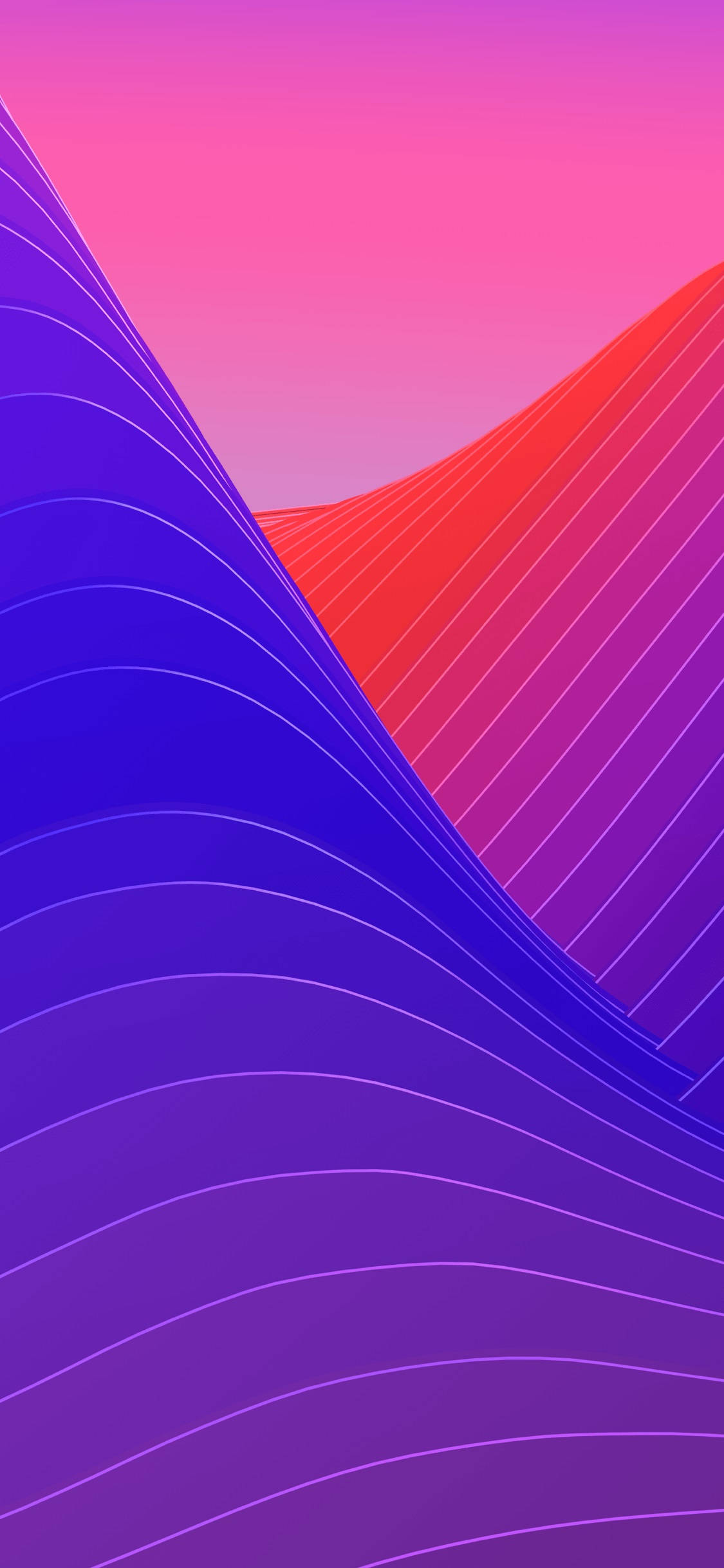 iPhone X Original, abstract waves, gradient purple, Full HD Phone Wallpaper