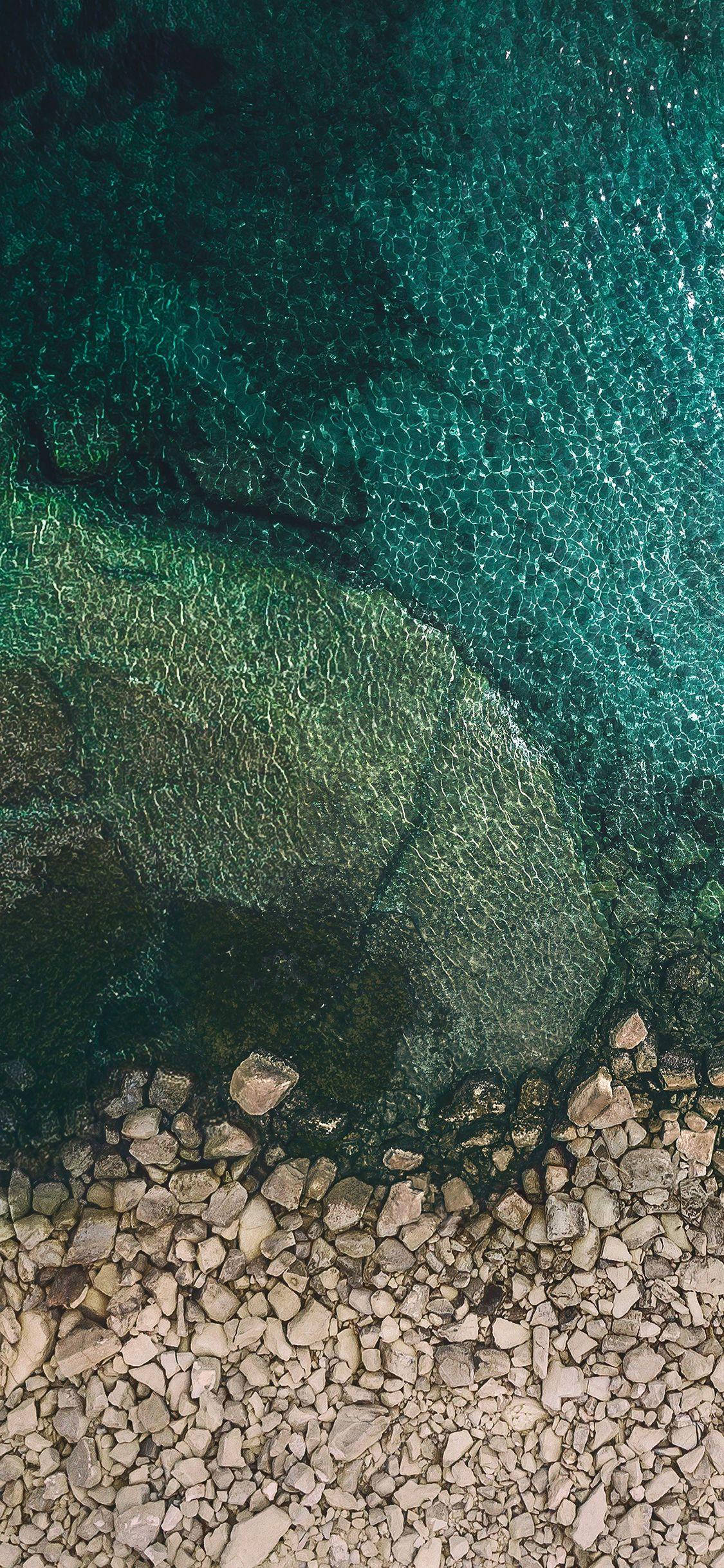 iPhone X Original, pebbles, seashore, Full HD Phone Wallpaper