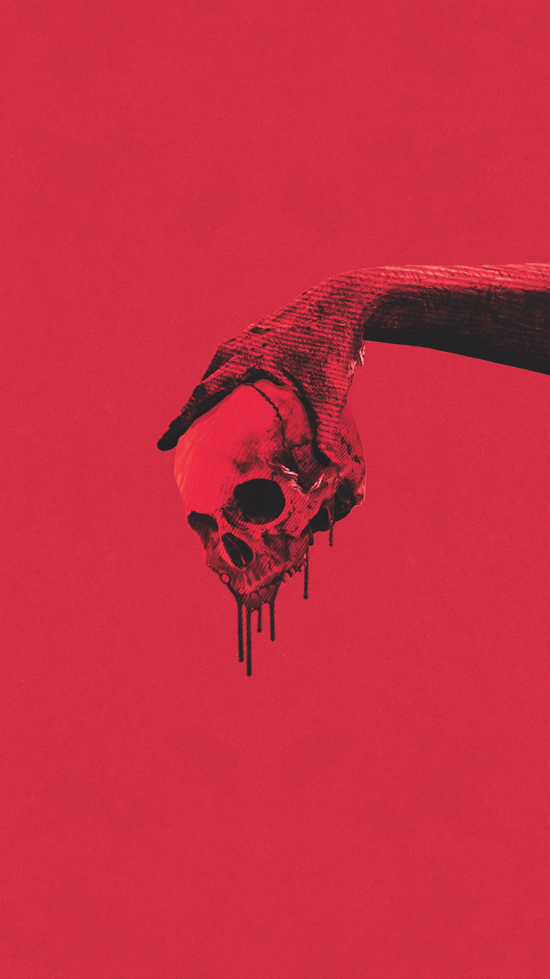 iPhone XR Red, skull, skeletal hand, Full HD Phone Wallpaper