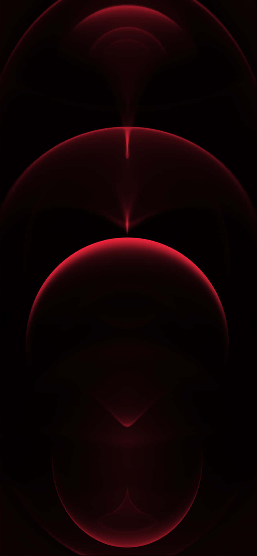 Red iPhone X, vibrant red glowing orbs, pitch black background, Full HD Phone Wallpaper