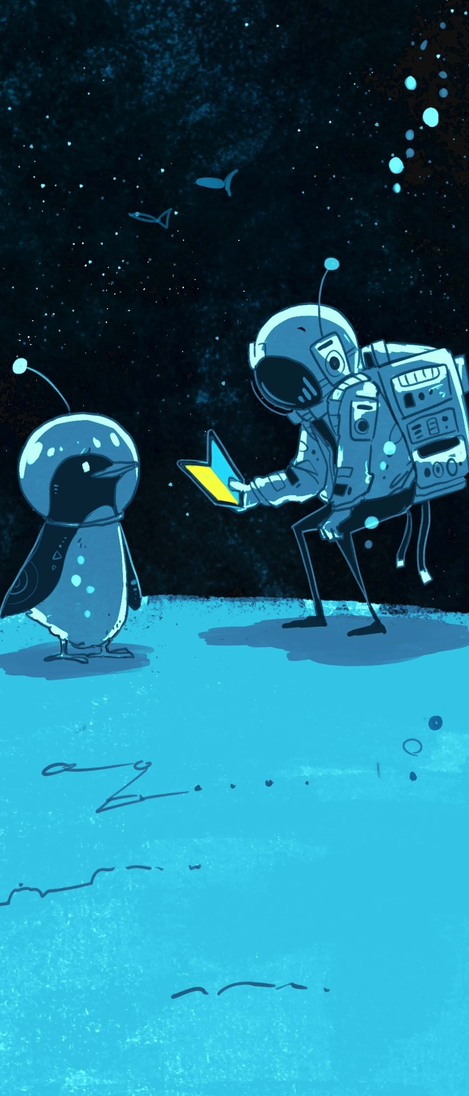 iPhone Xr, space suits, starry sky, 4K Phone Wallpaper