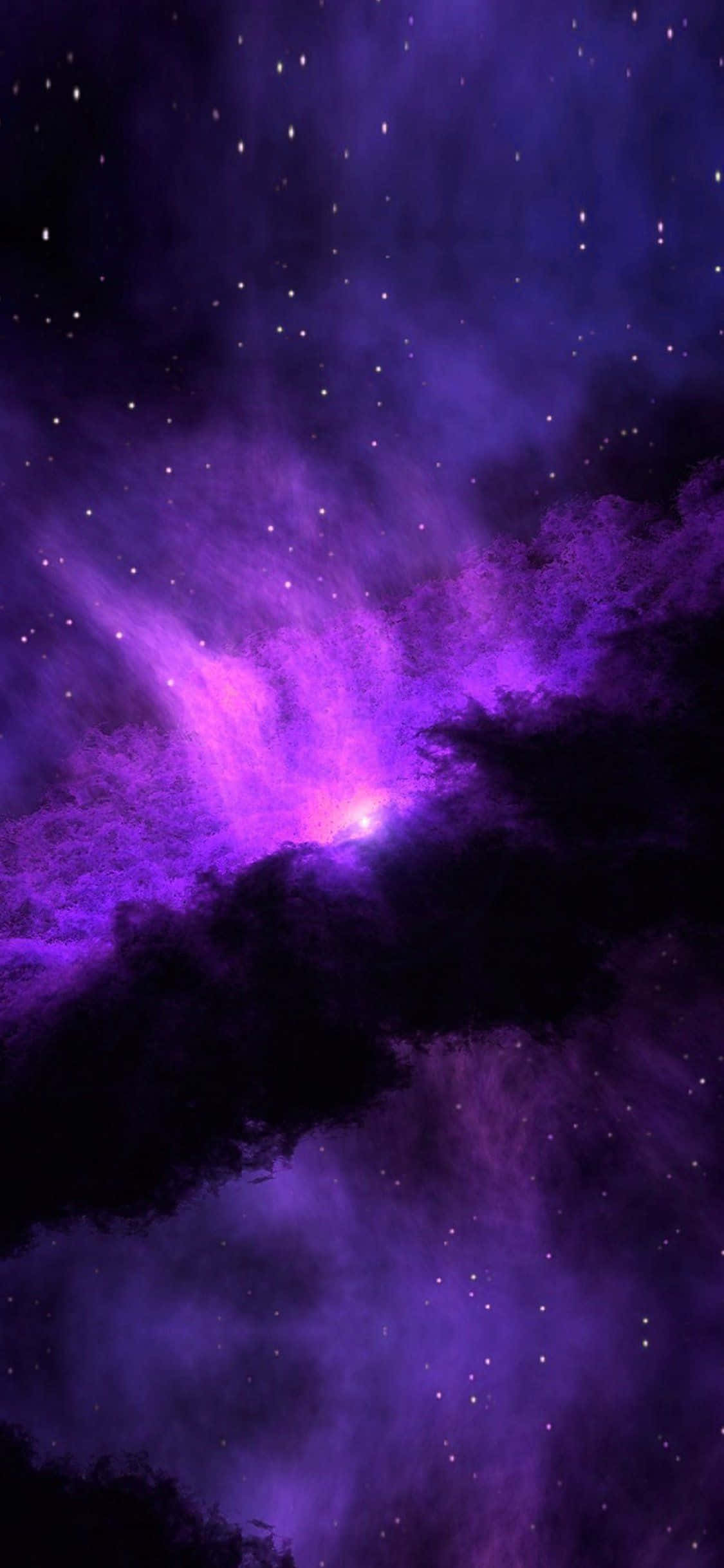 iPhone XR, Space Purple Starry, vibrant purple nebula, Full HD Phone Wallpaper