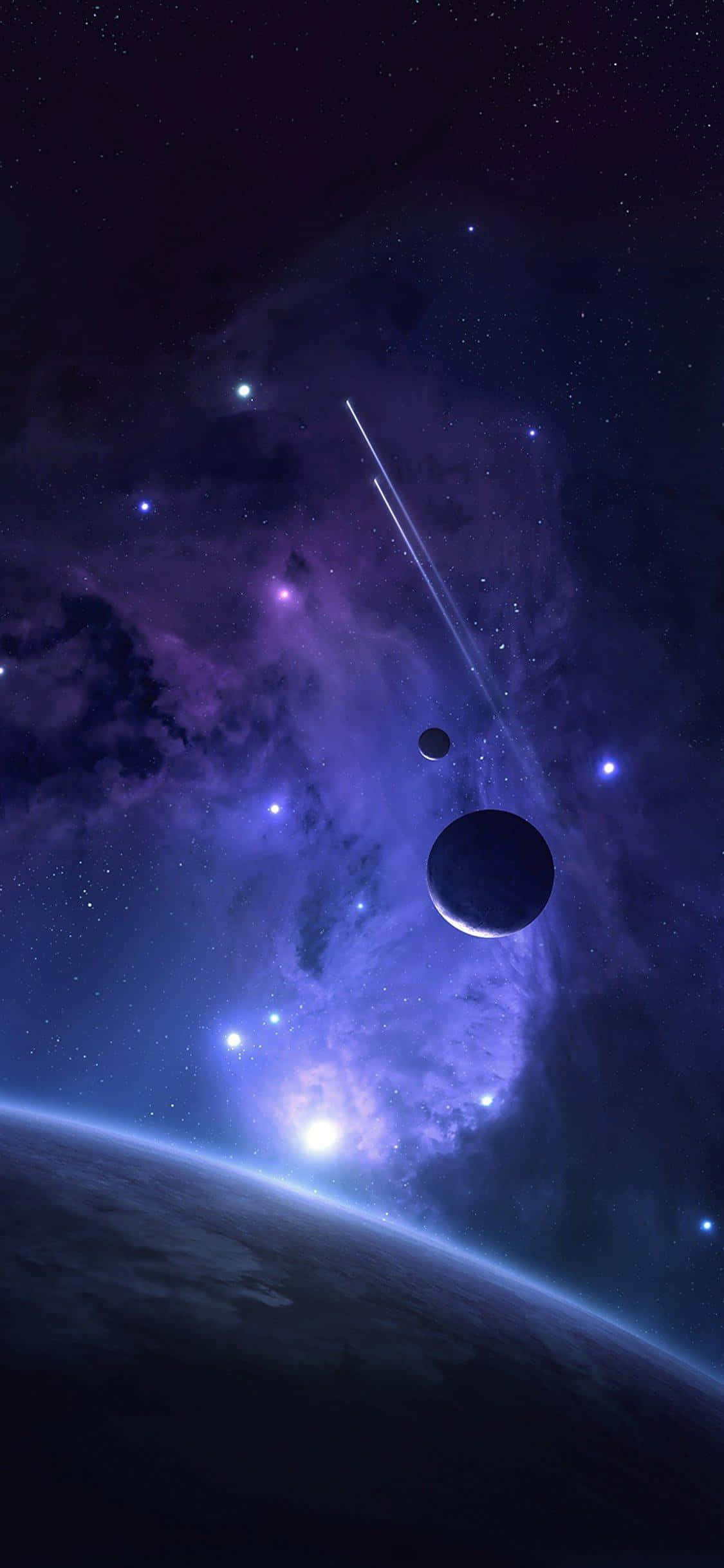 iPhone XR, nebula, purple, Full HD Phone Wallpaper