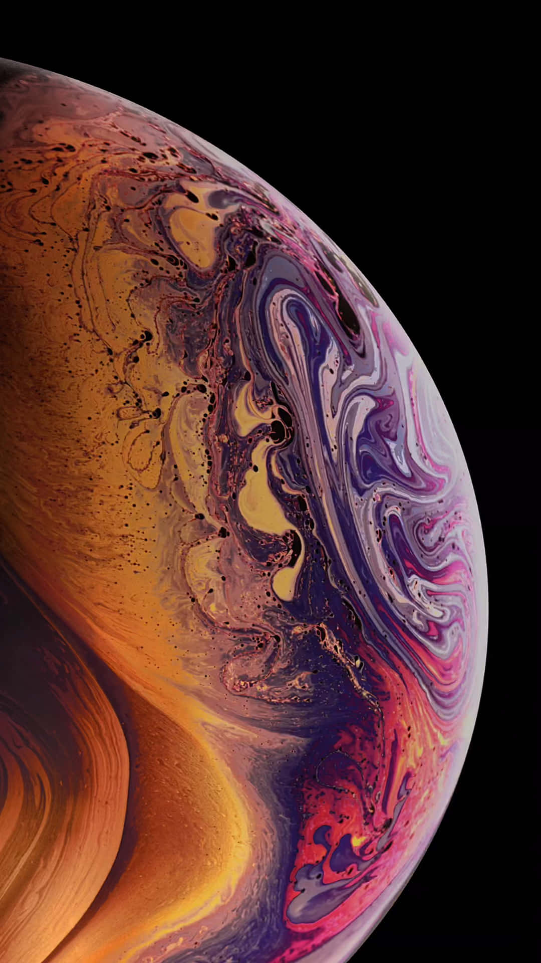 iPhone Xr, molten gold, purple, Full HD Phone Wallpaper