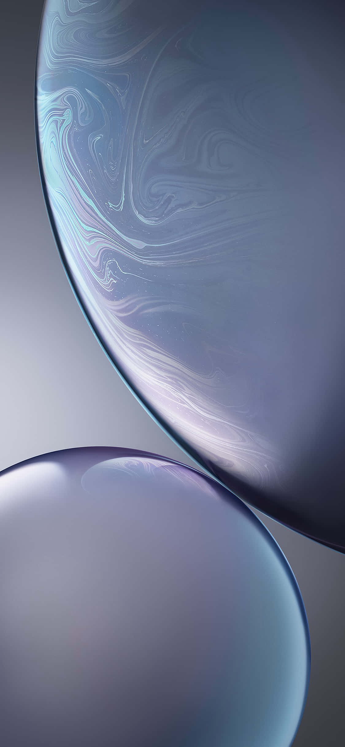 iPhone XR, translucent glass orbs, swirling blue and purple marbled patterns, Full HD Phone Wallpaper