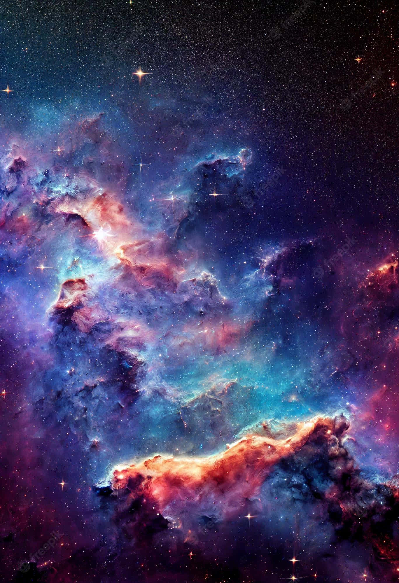 iPhone Xr, cosmic nebula, electric blues, Full HD Phone Wallpaper