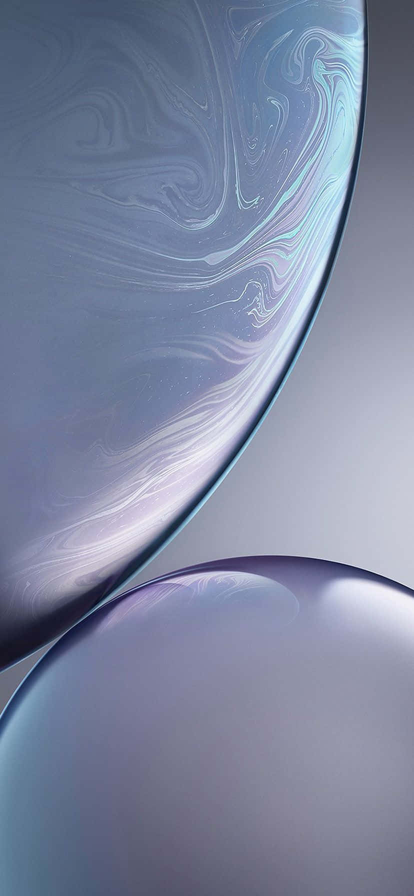 iPhone Xr, translucent glass orbs, swirling blue and purple liquid patterns, HD Phone Wallpaper