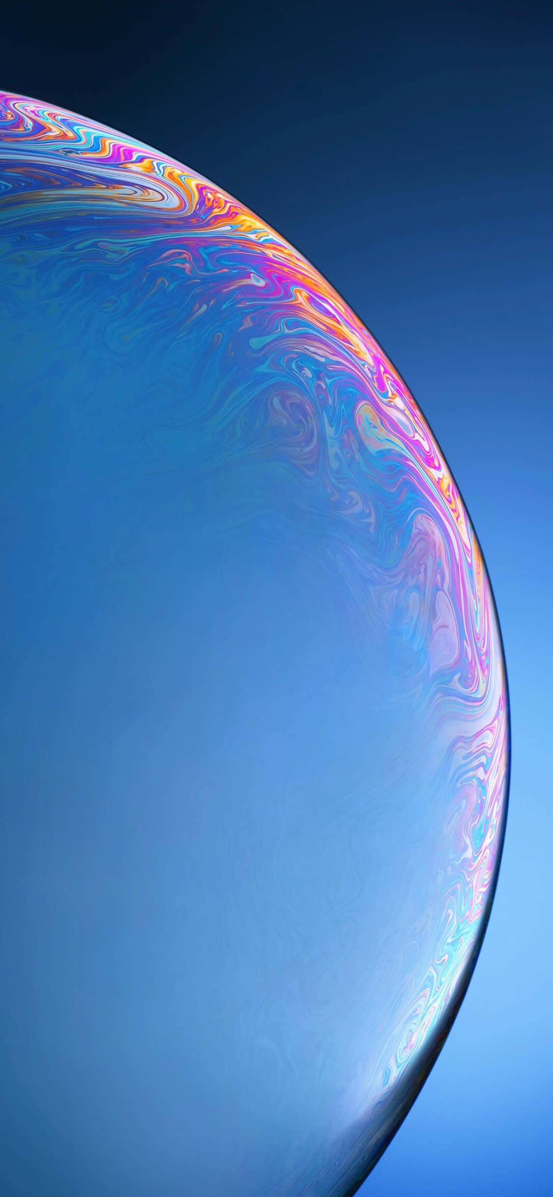 iPhone XR, iridescent soap bubble, deep blue sky, Full HD Phone Wallpaper