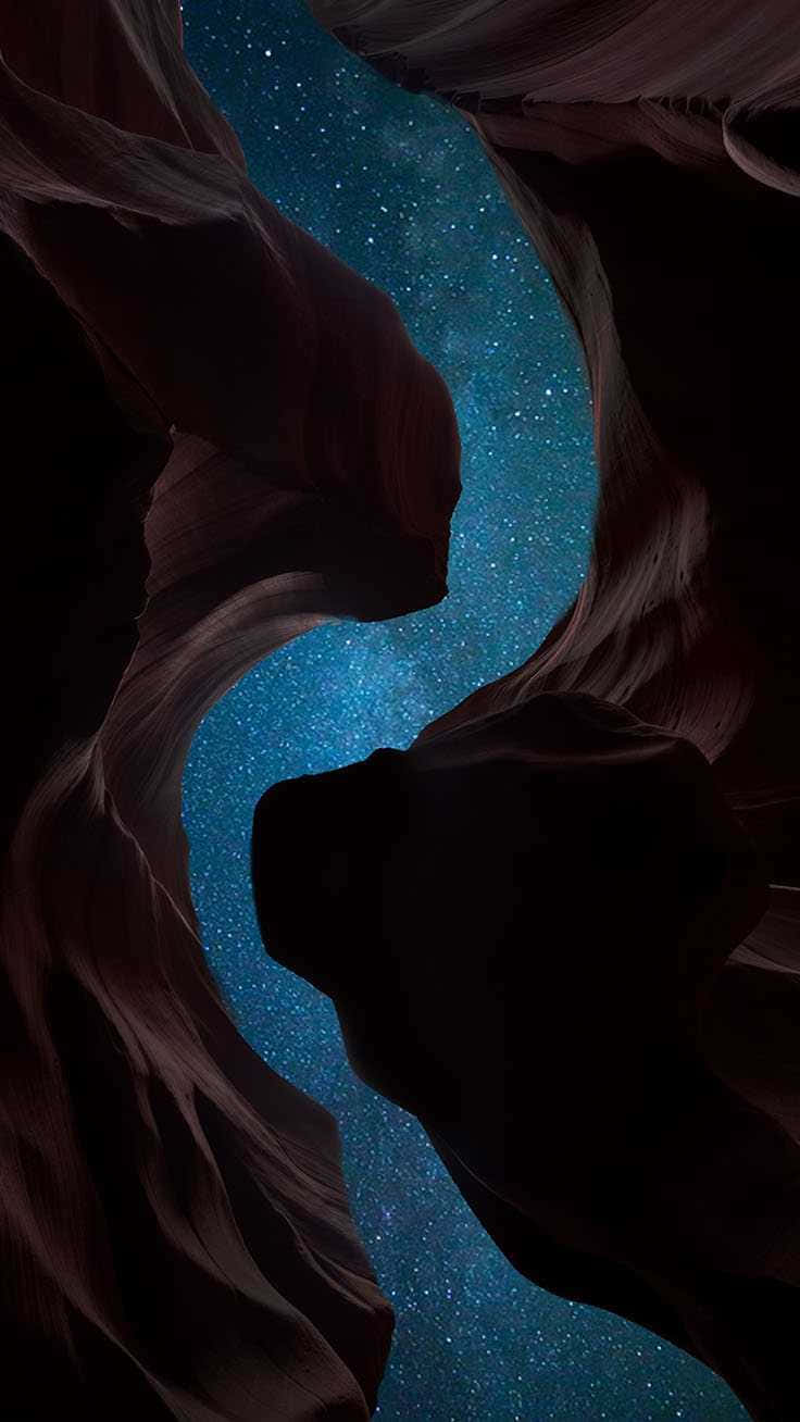 iPhone XR, blue, starry night sky, HD Phone Wallpaper