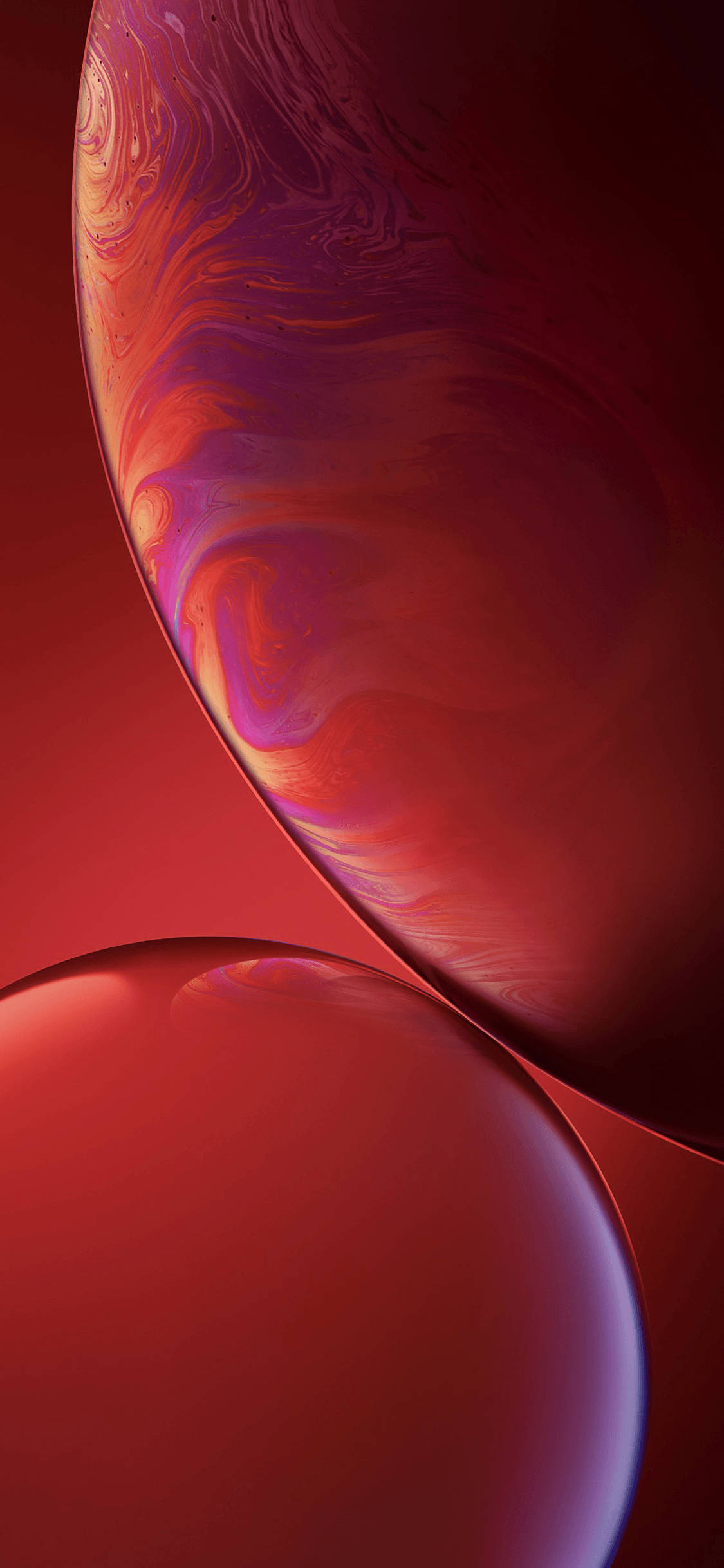 iPhone XR, red, glossy spheres, Full HD Phone Wallpaper