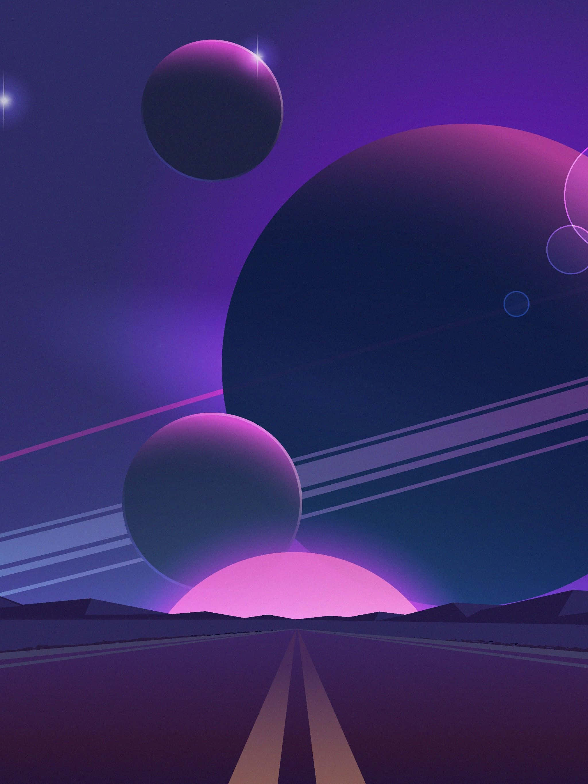 iPhone XR, space, pink, 2K Phone Wallpaper