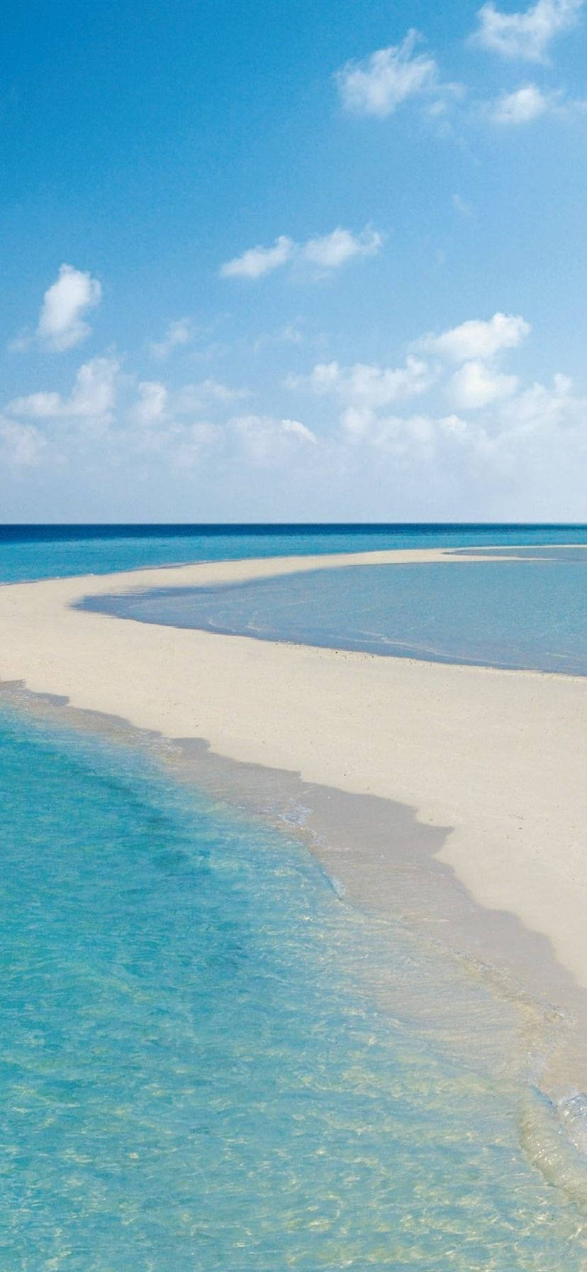 iPhone Xr, ocean sandbar, turquoise waters, HD Phone Wallpaper