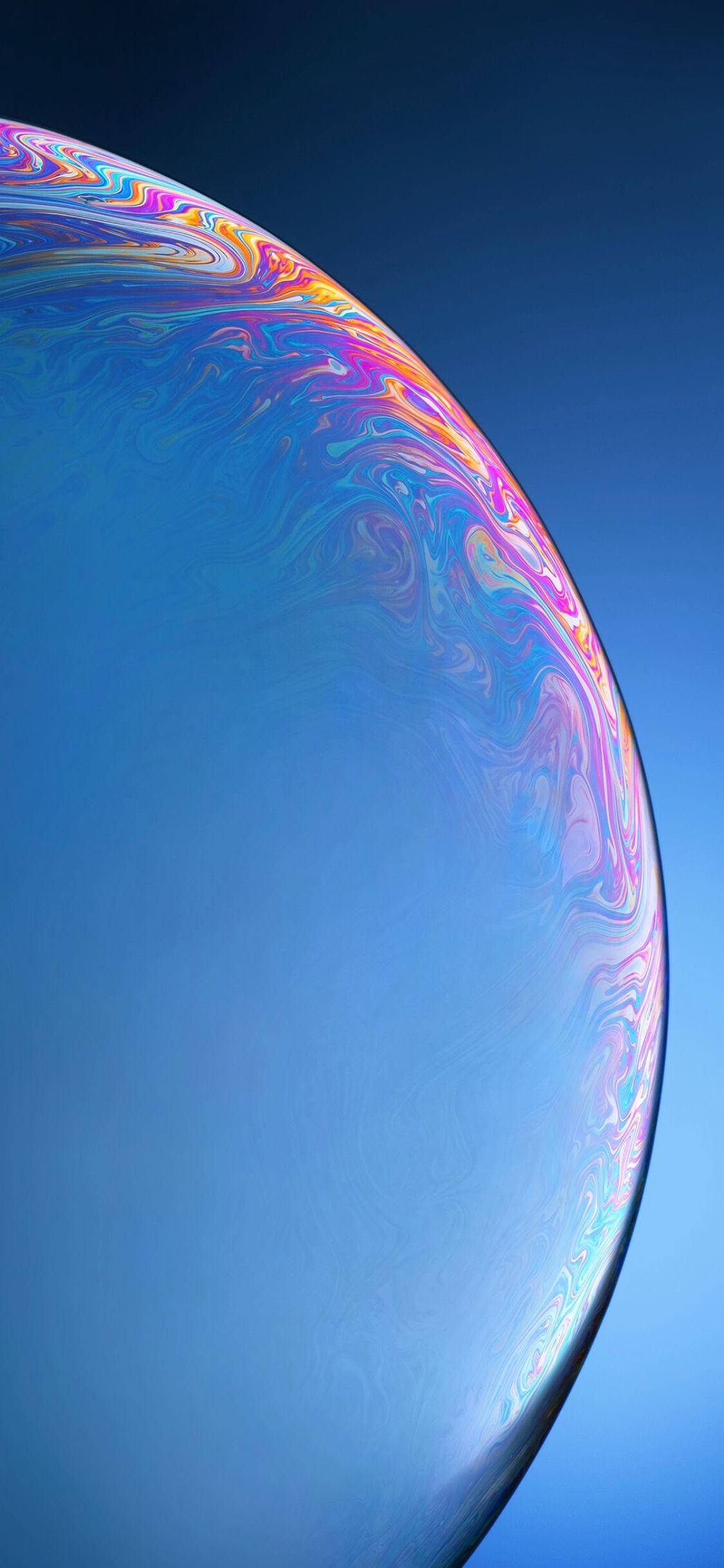 iPhone Xr, iridescent soap bubble, clear blue sky, Full HD Phone Wallpaper