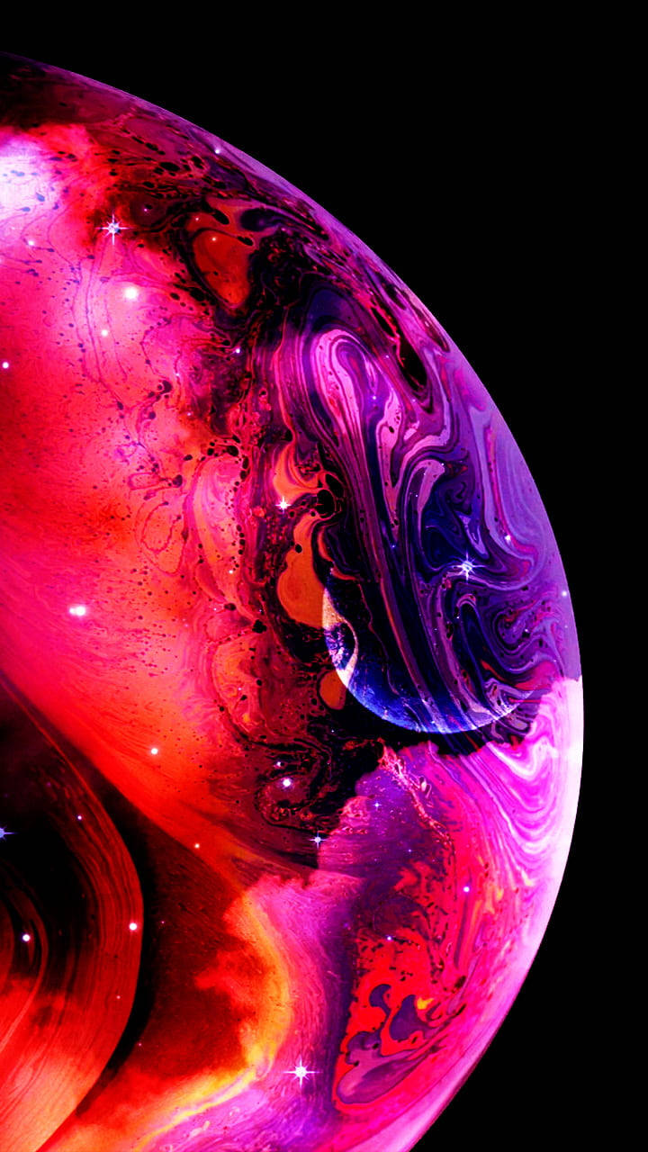 iPhone Xs, Planet, vibrant pink, HD Phone Wallpaper