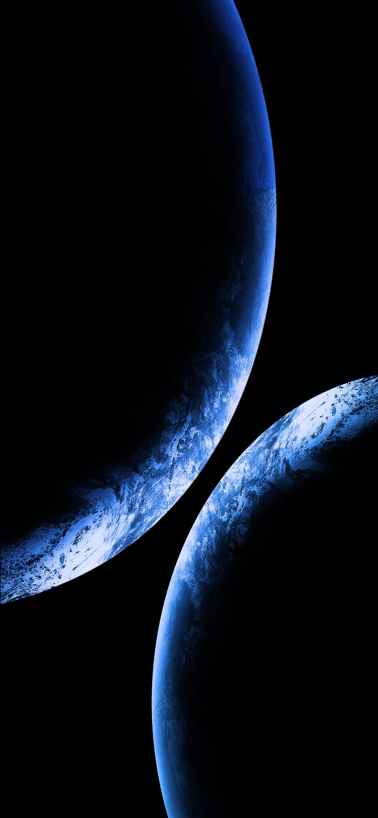 iPhone Xs, Planet Earth, glowing blue planets, 2K Phone Wallpaper