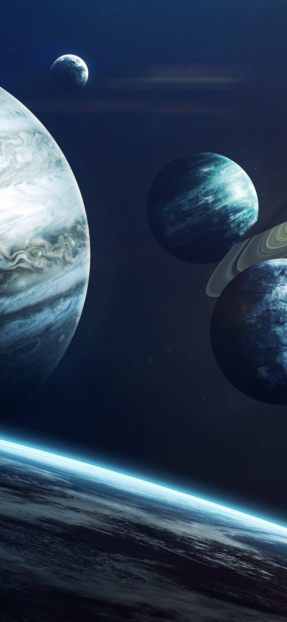 iPhone Xs Planet, swirling gas giants, ringed planets, Full HD Phone Wallpaper