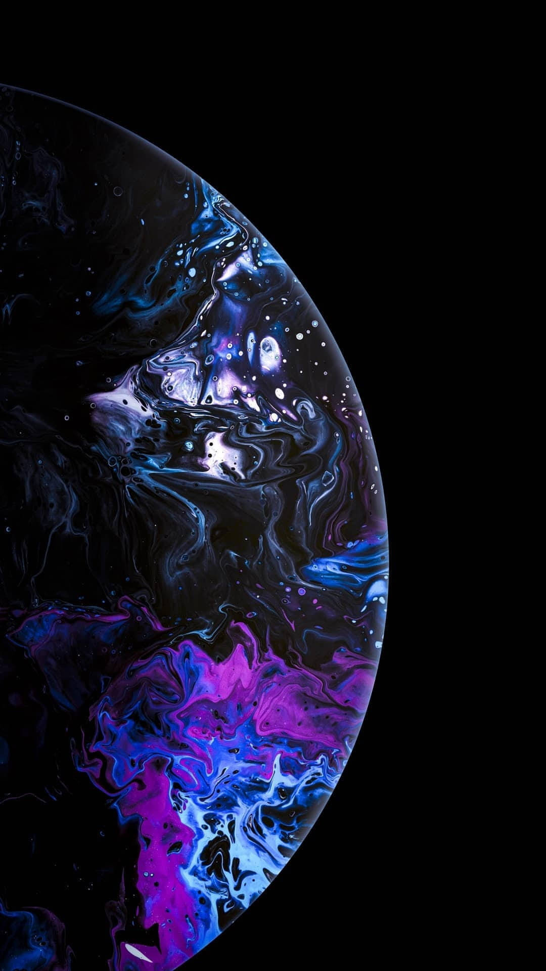 iPhone Xs Planet, vibrant purple, blue nebulae, Full HD Phone Wallpaper
