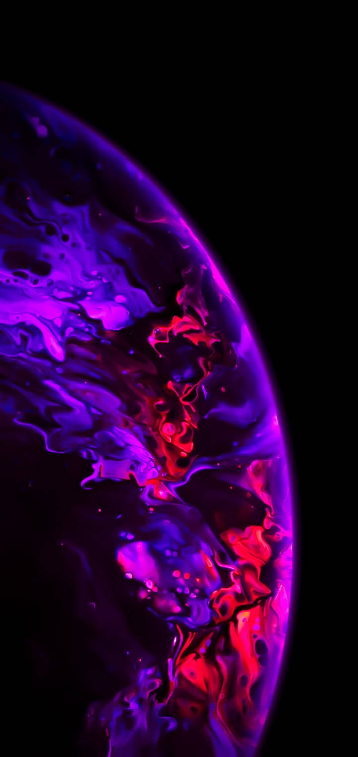 iPhone Xs Planet, electric purple, fiery red, HD Phone Wallpaper