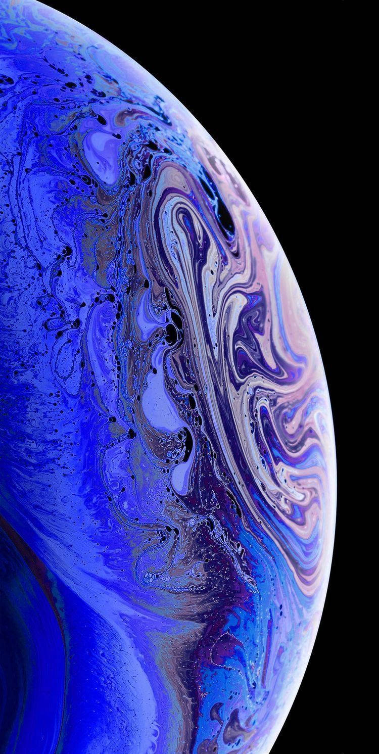 iPhone Xs Planet, deep blue, purple marbled patterns, HD Phone Wallpaper