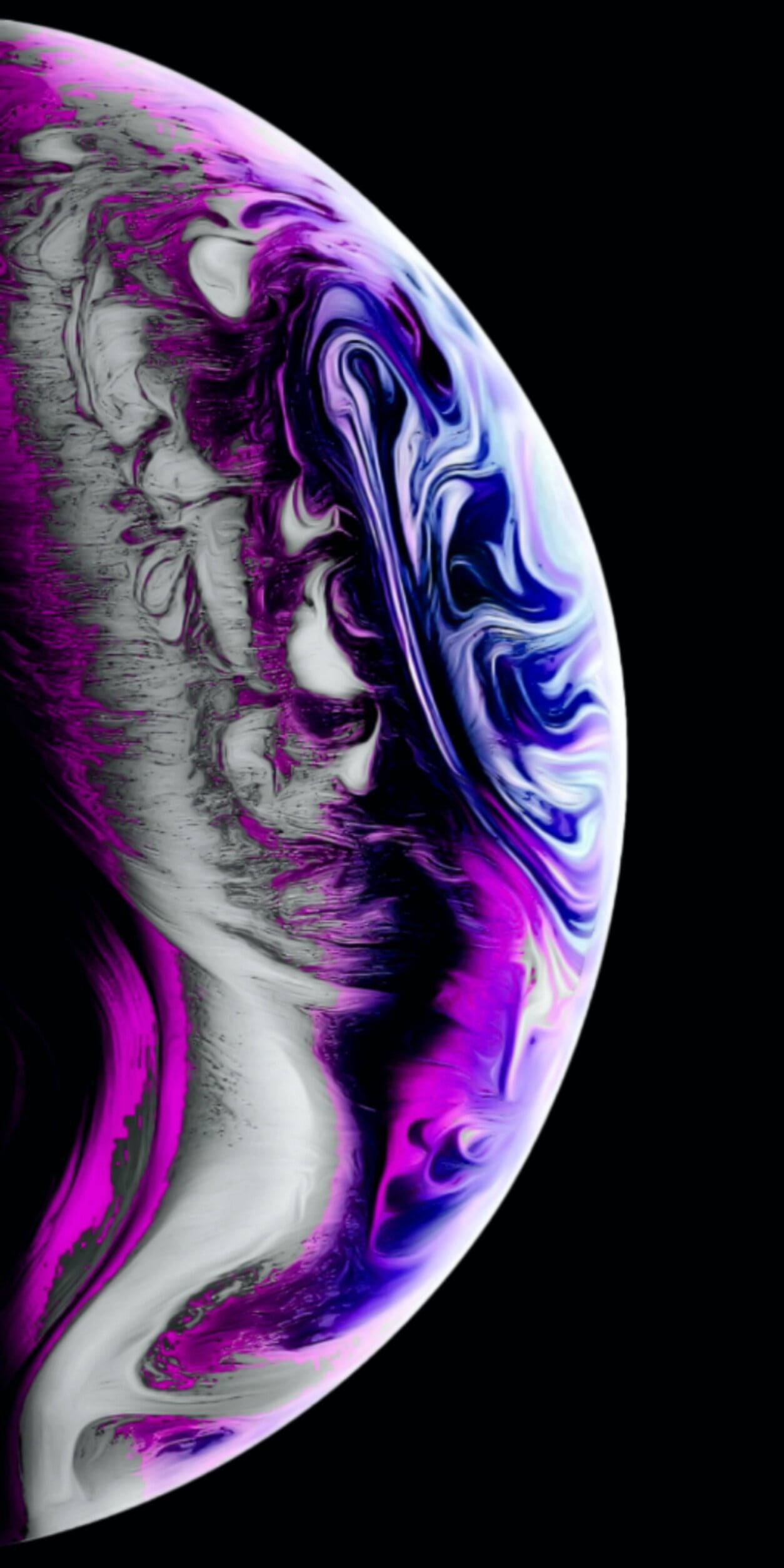 iPhone Xs Planet, vibrant purple blue, white nebulae, Full HD Phone Wallpaper