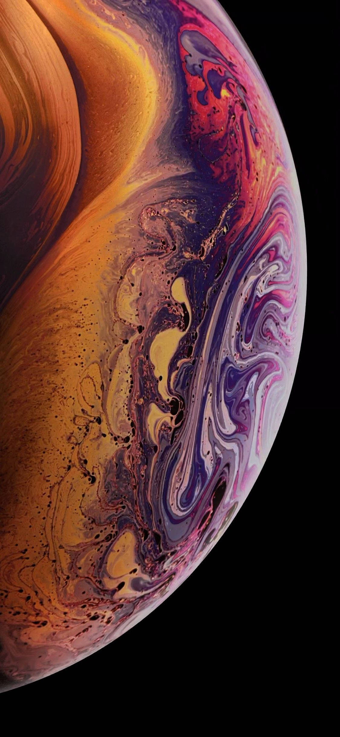 iPhone Xs, molten gold, purple, Full HD Phone Wallpaper