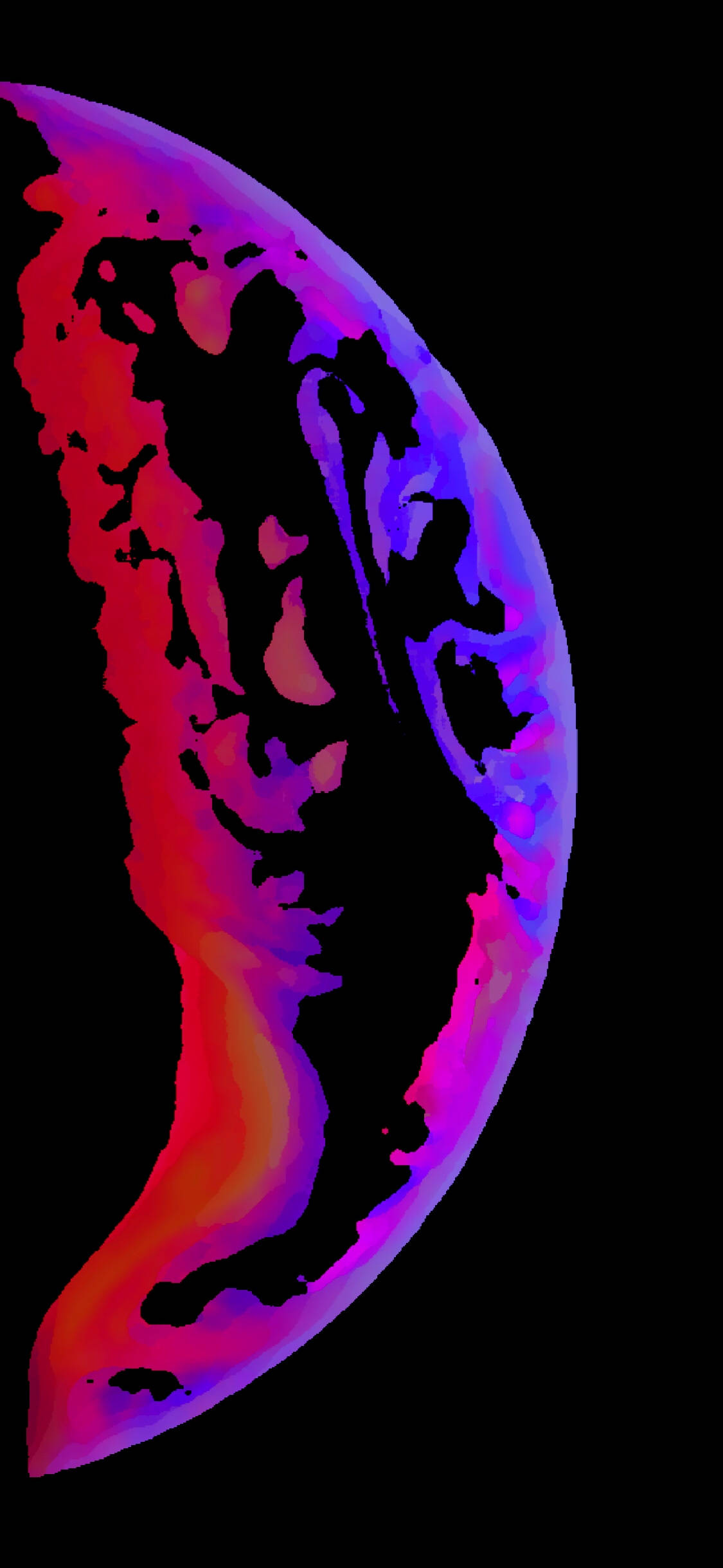 iPhone Xs, half moon, fiery reds, Full HD Phone Wallpaper