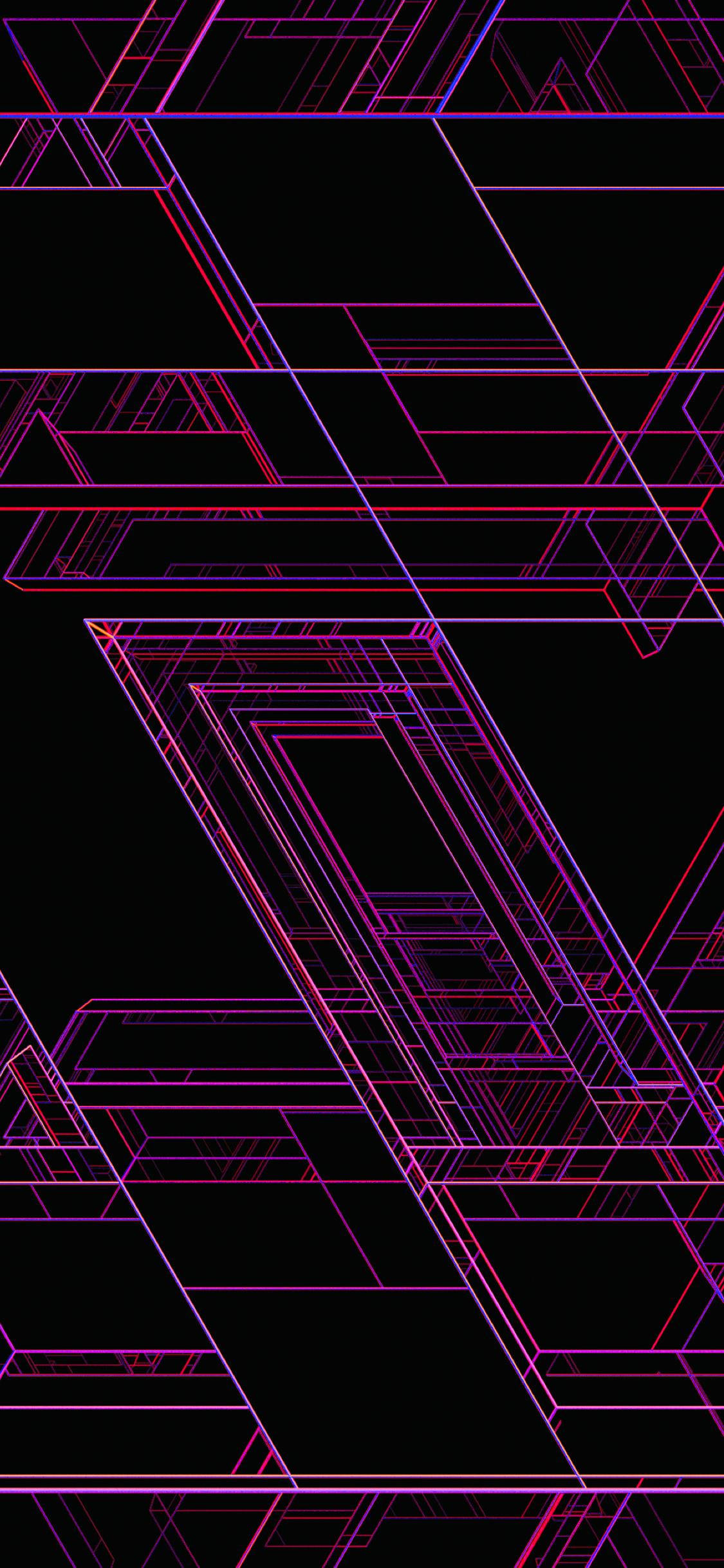 iPhone Xs, neon pink, purple, Full HD Phone Wallpaper
