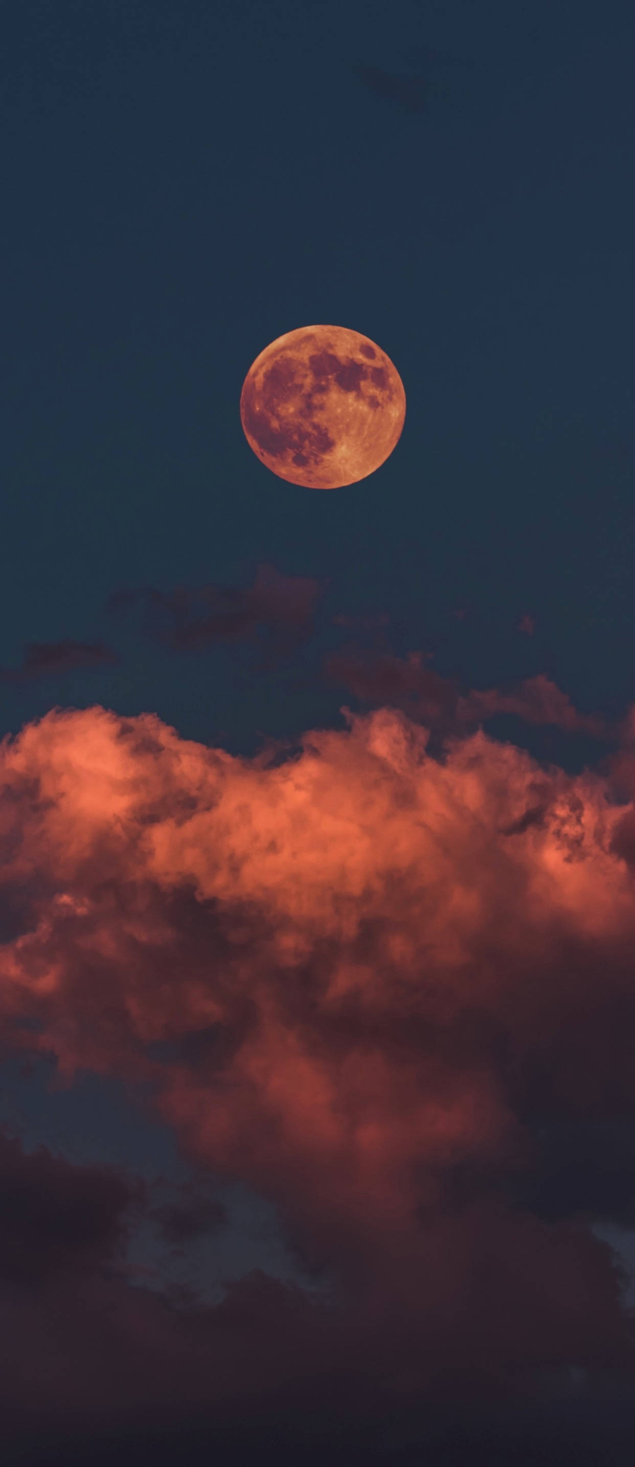 iPhone Xs, Moon, orange, 2K Phone Wallpaper