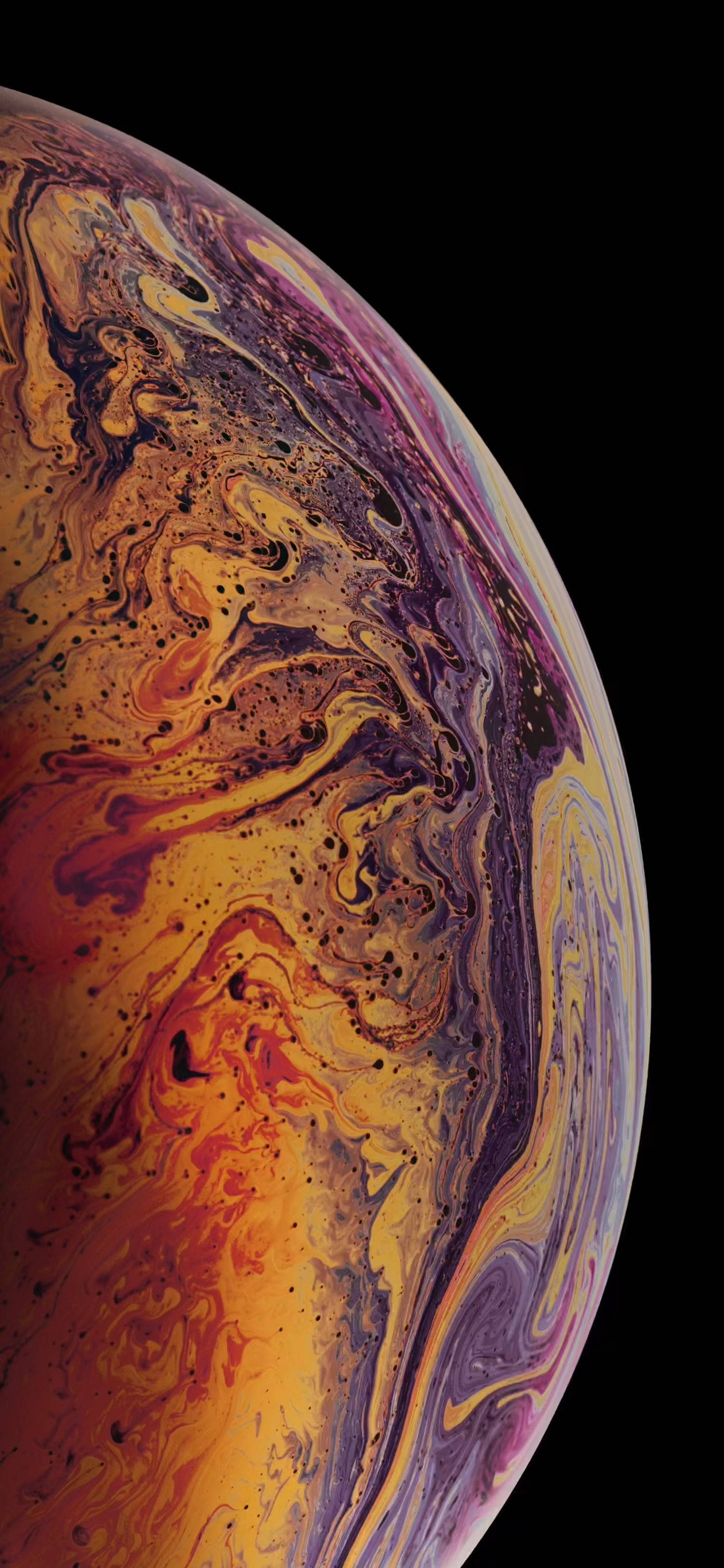 iPhone XS, fiery orange, purple, 2K Phone Wallpaper