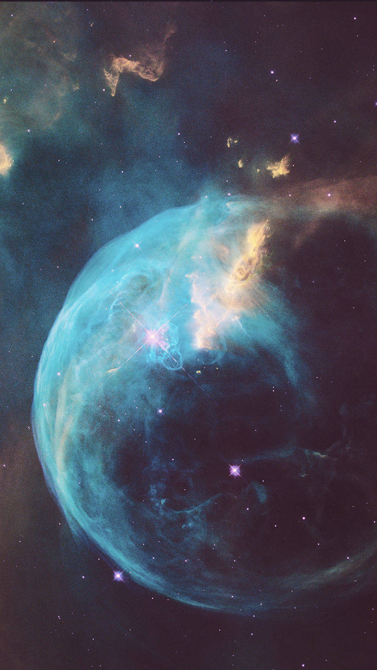 iPhone Xs, galaxy, glowing blue, HD Phone Wallpaper