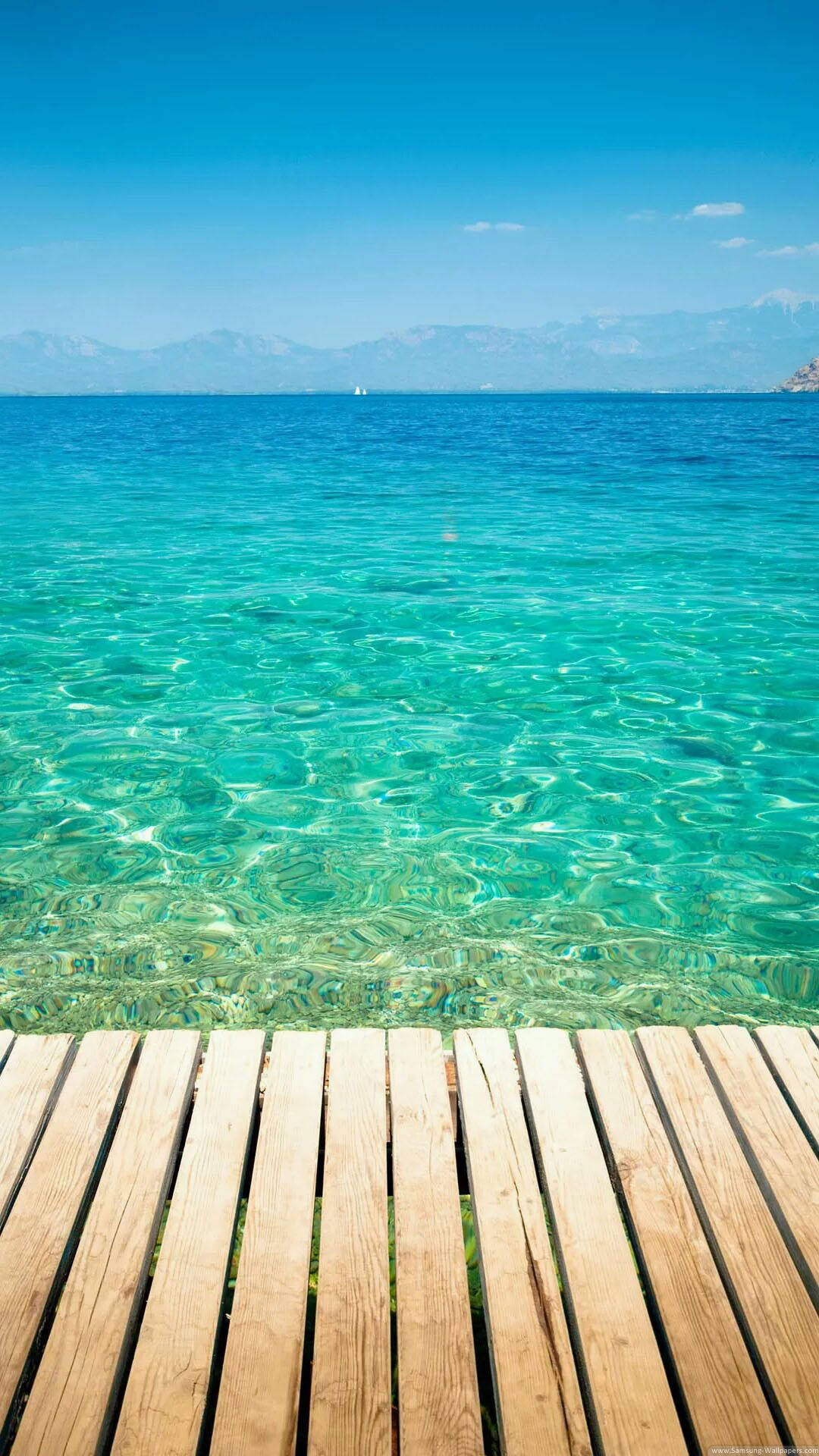 boardwalk, ocean view, turquoise water, Full HD Phone Wallpaper