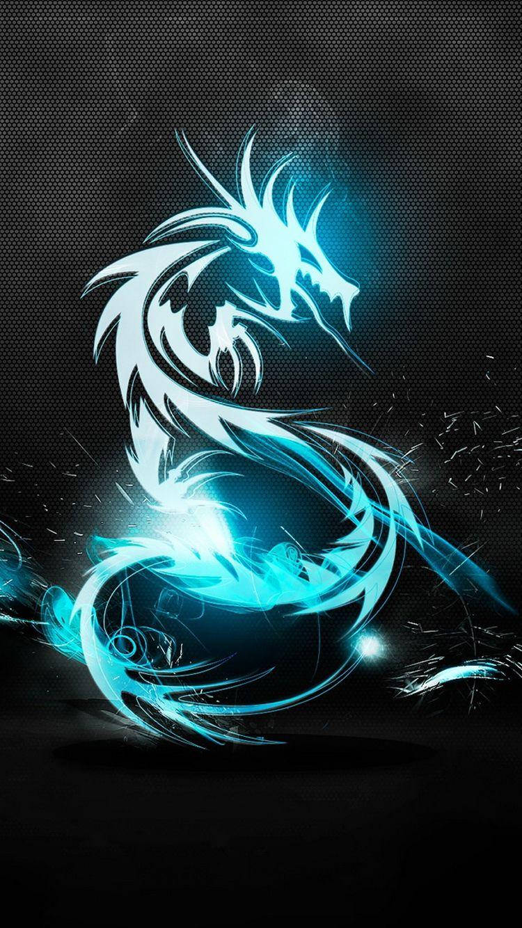 silver, blue dragon, glowing blue dragon, HD Phone Wallpaper