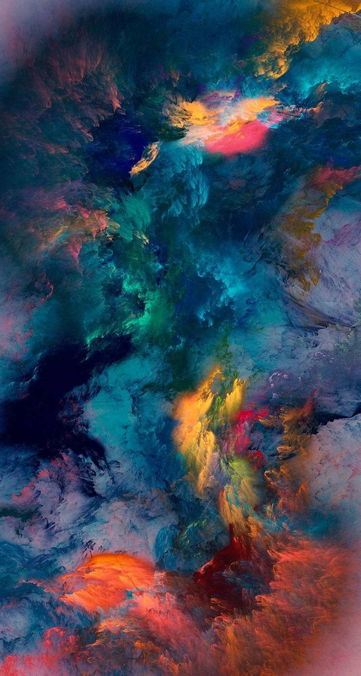 iPhone, teal, orange, HD Phone Wallpaper
