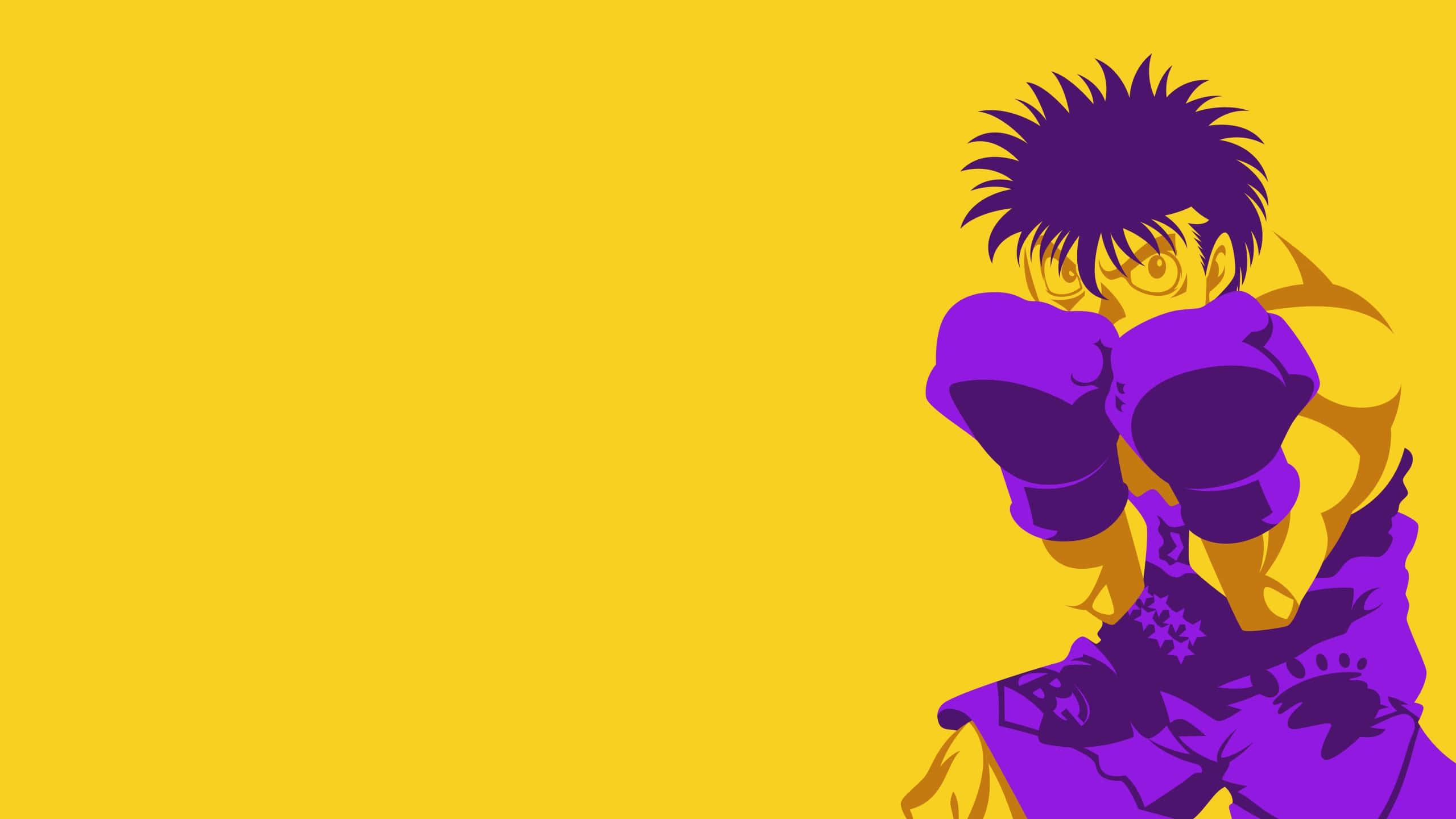 Ippo Makunouchi, boxing stance, purple gear, 2K Desktop Wallpaper