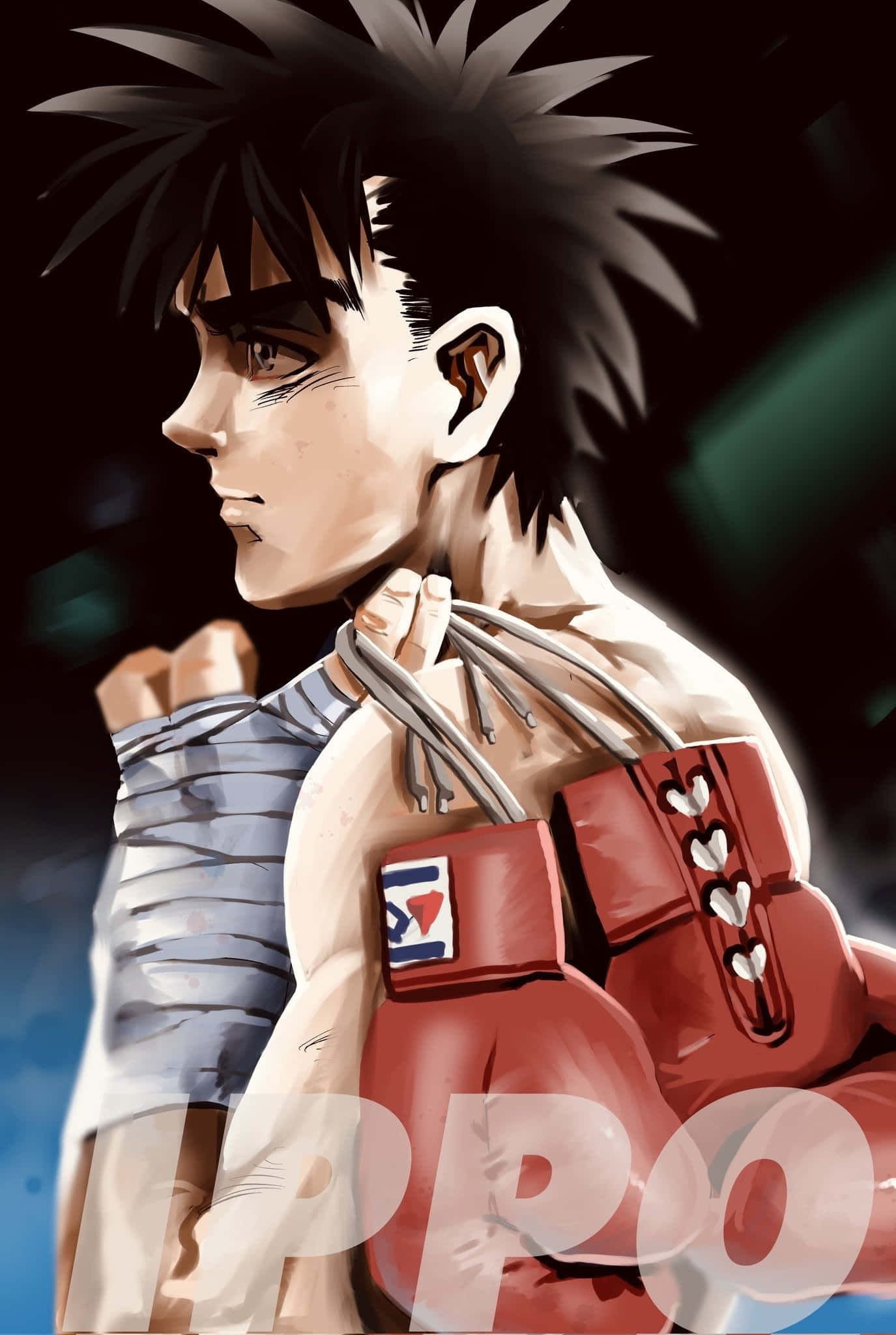 Ippo Makunouchi, red gloves, wrapped fists, Full HD Phone Wallpaper