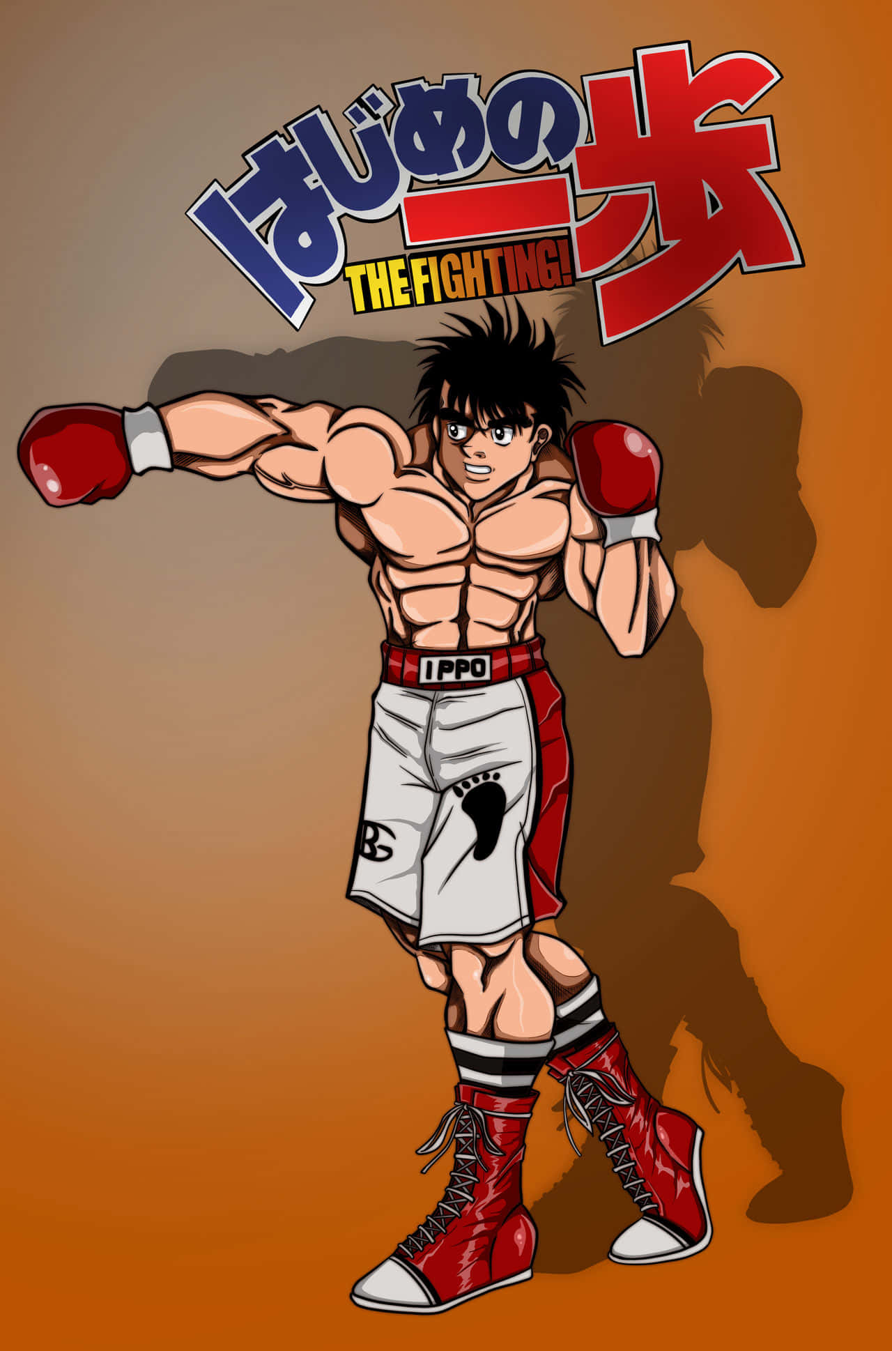 Ippo Makunouchi, red gloves, white shorts, Full HD Phone Wallpaper