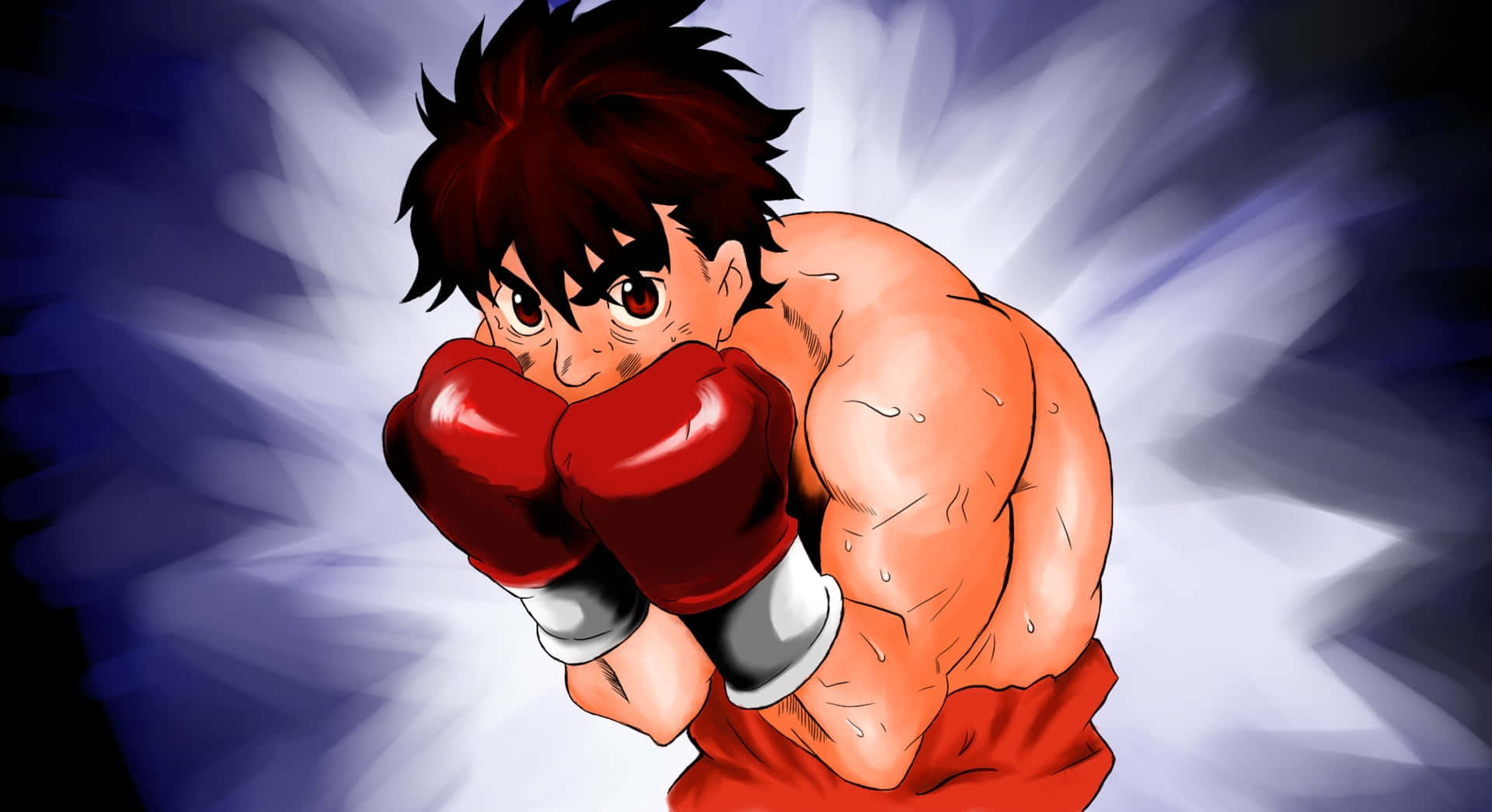 Ippo Makunouchi, red gloves, shorts, Full HD Desktop Wallpaper