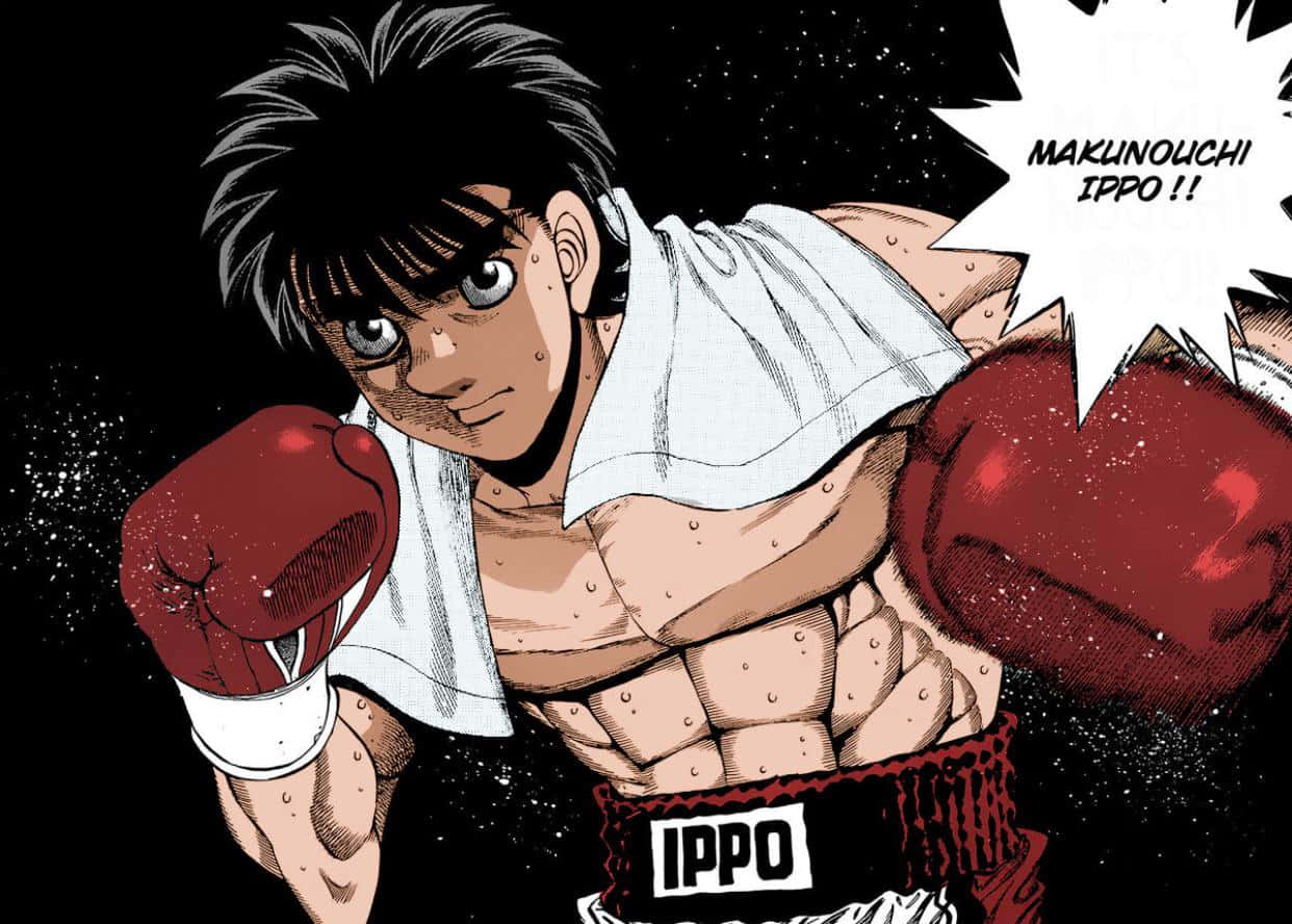 Ippo Makunouchi, red gloves, white towel, SD Desktop Wallpaper