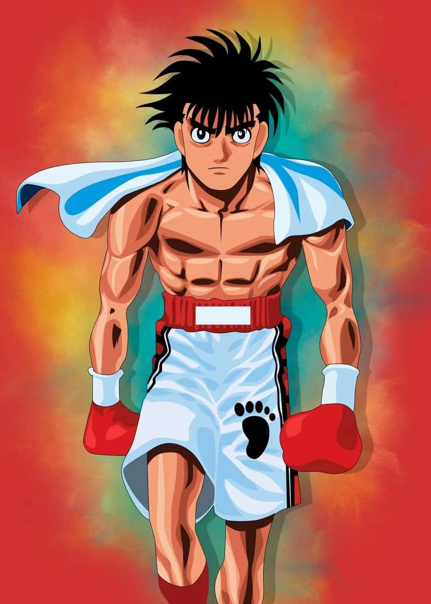 Ippo Makunouchi, spiky black hair, determined eyes, SD Phone Wallpaper