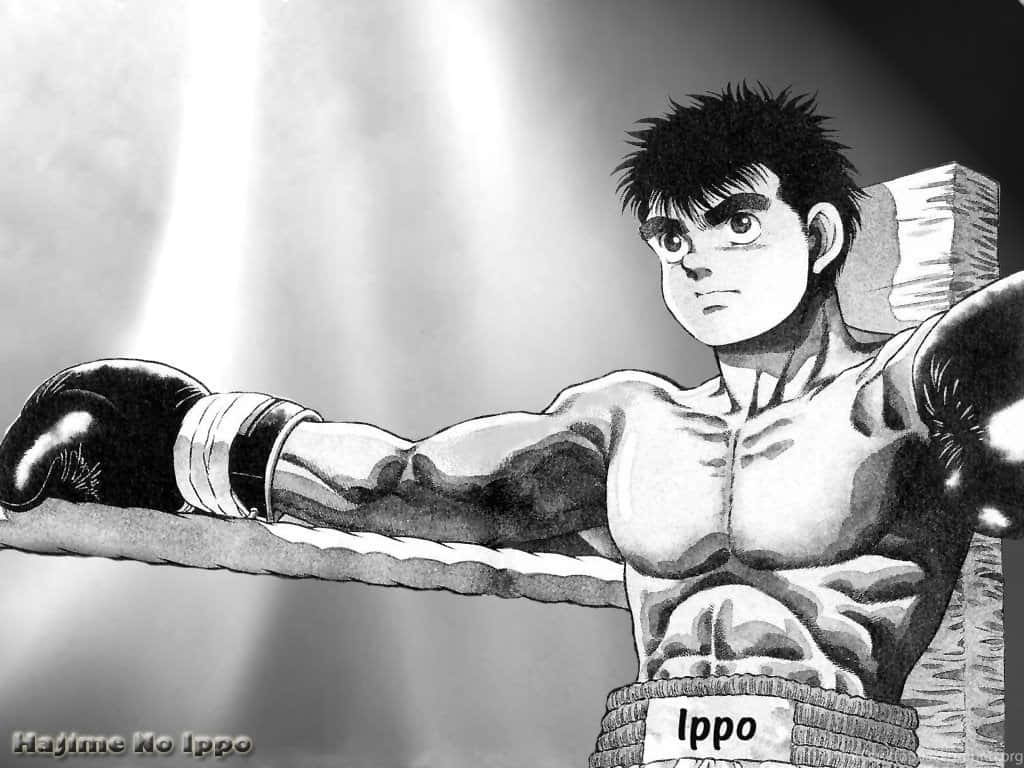 Ippo Makunouchi, boxing pose, ring, SD Desktop Wallpaper