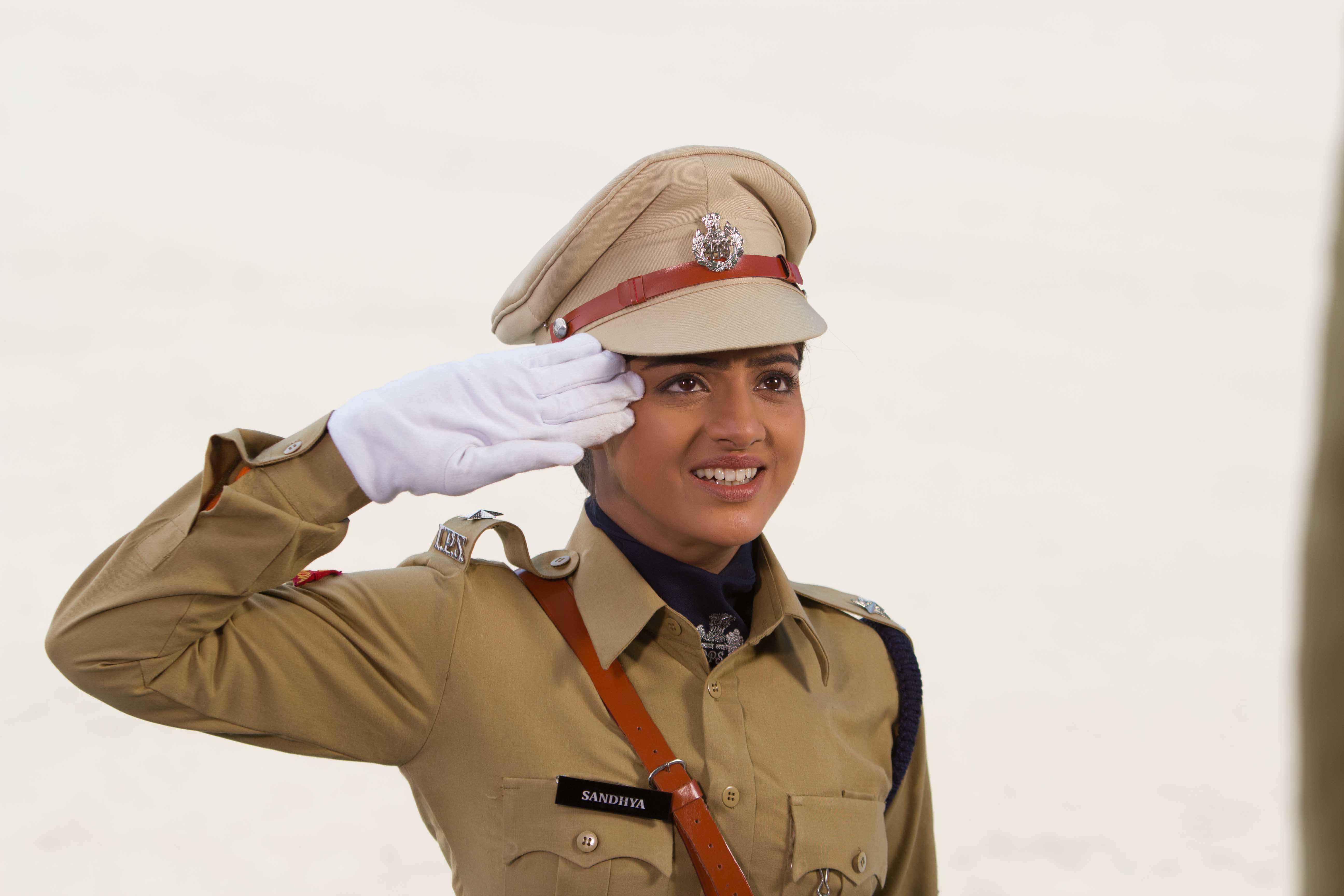 IPS Officer, khaki uniform, white-gloved hand, 5K Desktop Wallpaper