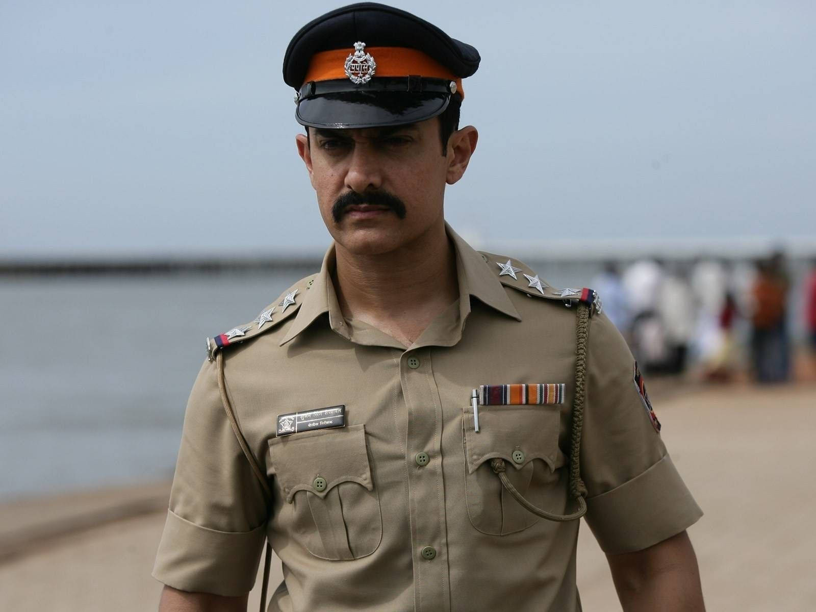IPS Officer, khaki police uniform, stars and medals, HD Desktop Wallpaper