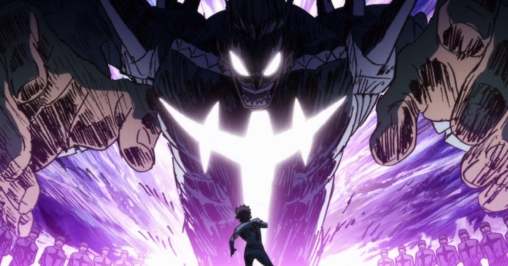 Ira Gamagoori, towering monstrous entity, glowing white eyes, HD Desktop Wallpaper