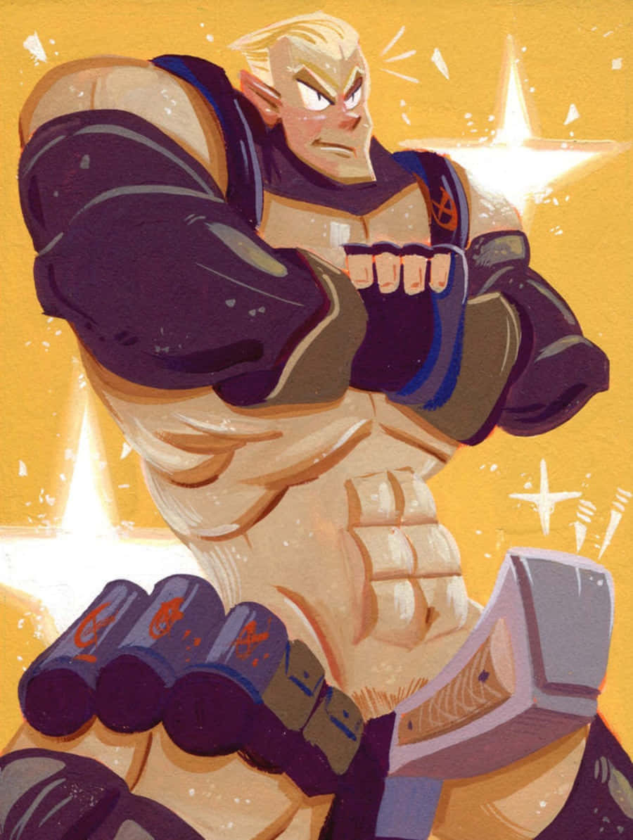 Ira Gamagoori, purple armor, glowing golden background, SD Phone Wallpaper