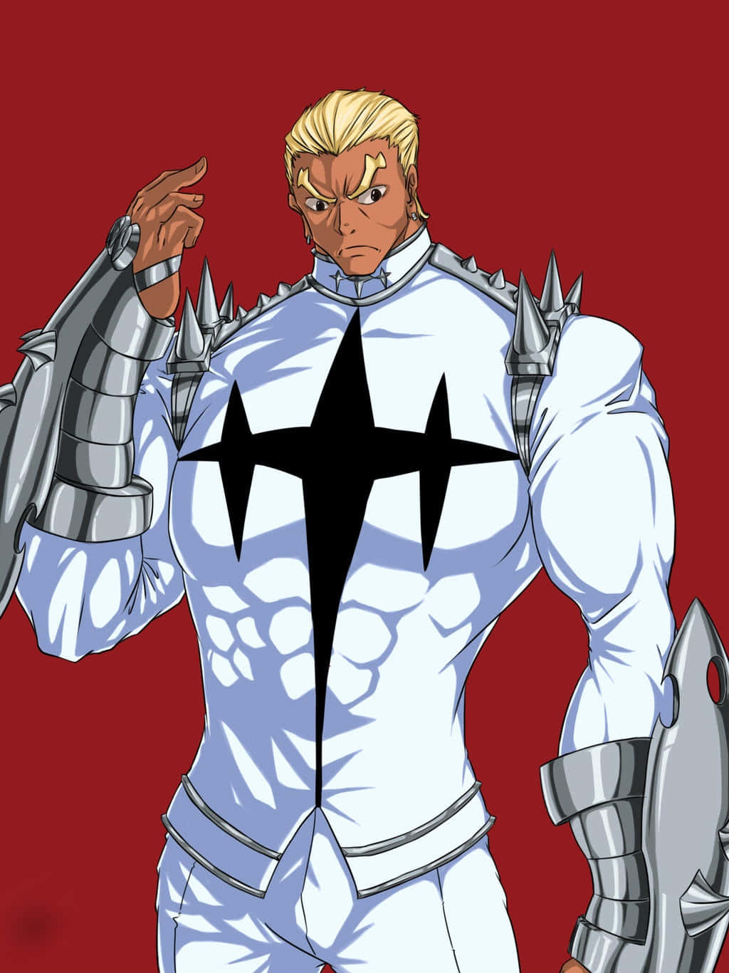 Ira Gamagoori, white armor, black star emblem, HD Phone Wallpaper