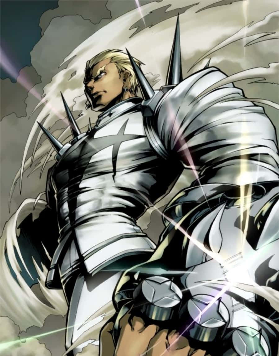 Ira Gamagoori, spiked silver armor, stormy sky, SD Phone Wallpaper