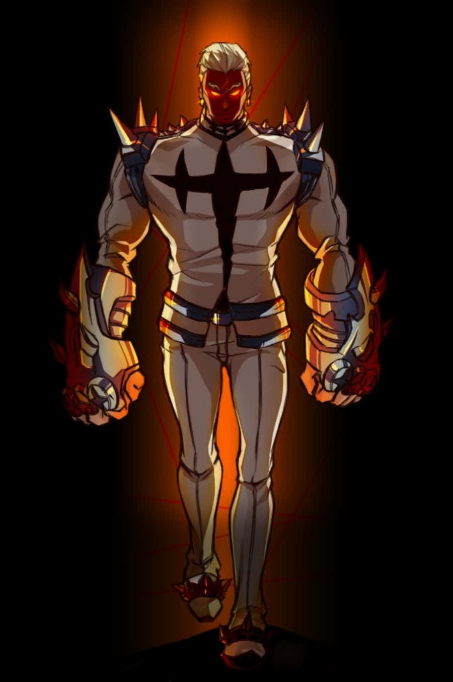 Ira Gamagoori, glowing red eyes, spiked armor, HD Phone Wallpaper